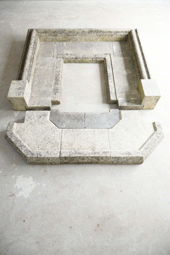 Bolection Style Limestone Fireplace photo furniture