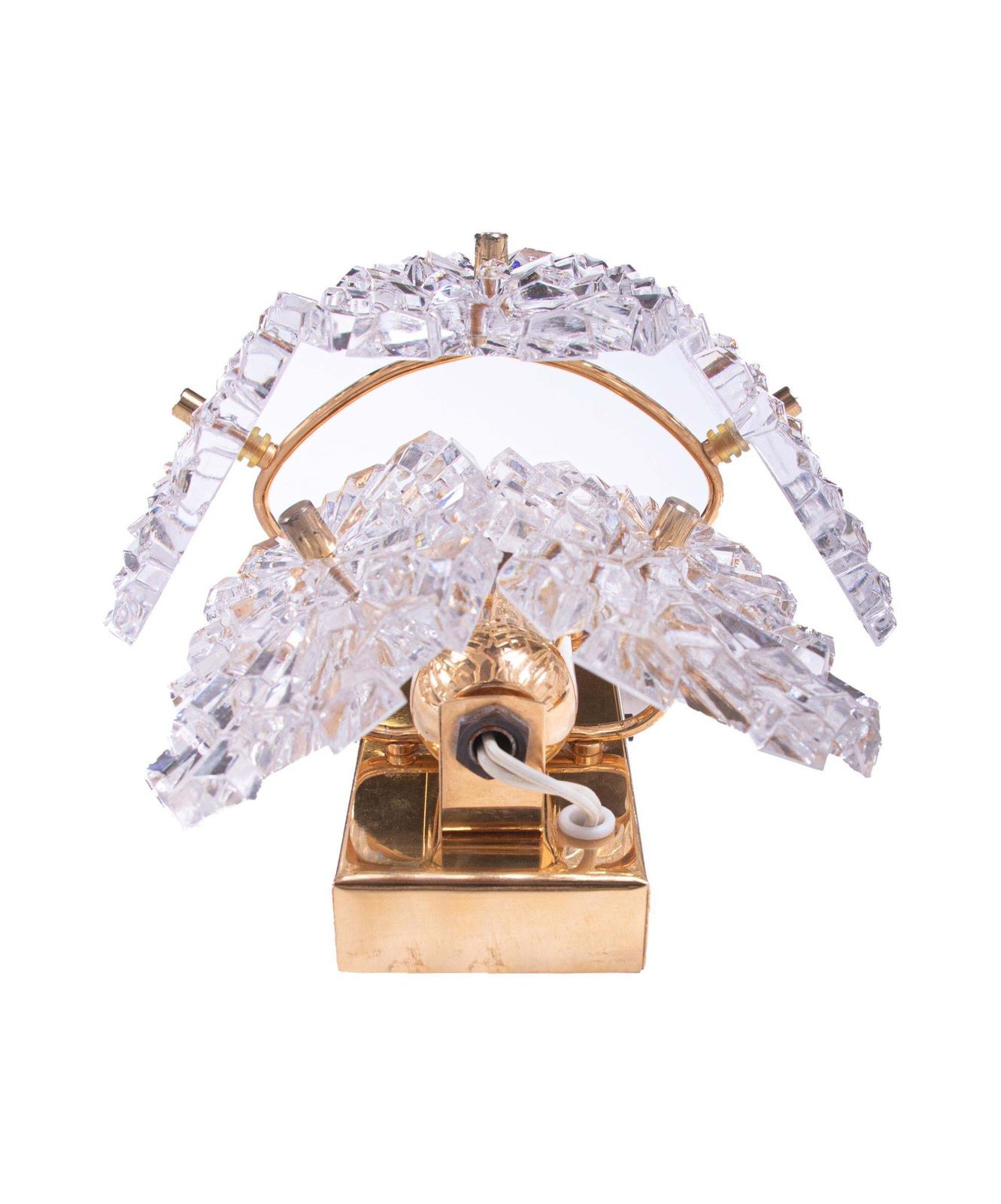 photo furniture 1970s Germany Kinkeldey Starburst Wall Sconces Crystals & Gilt Brass, Set Of 2