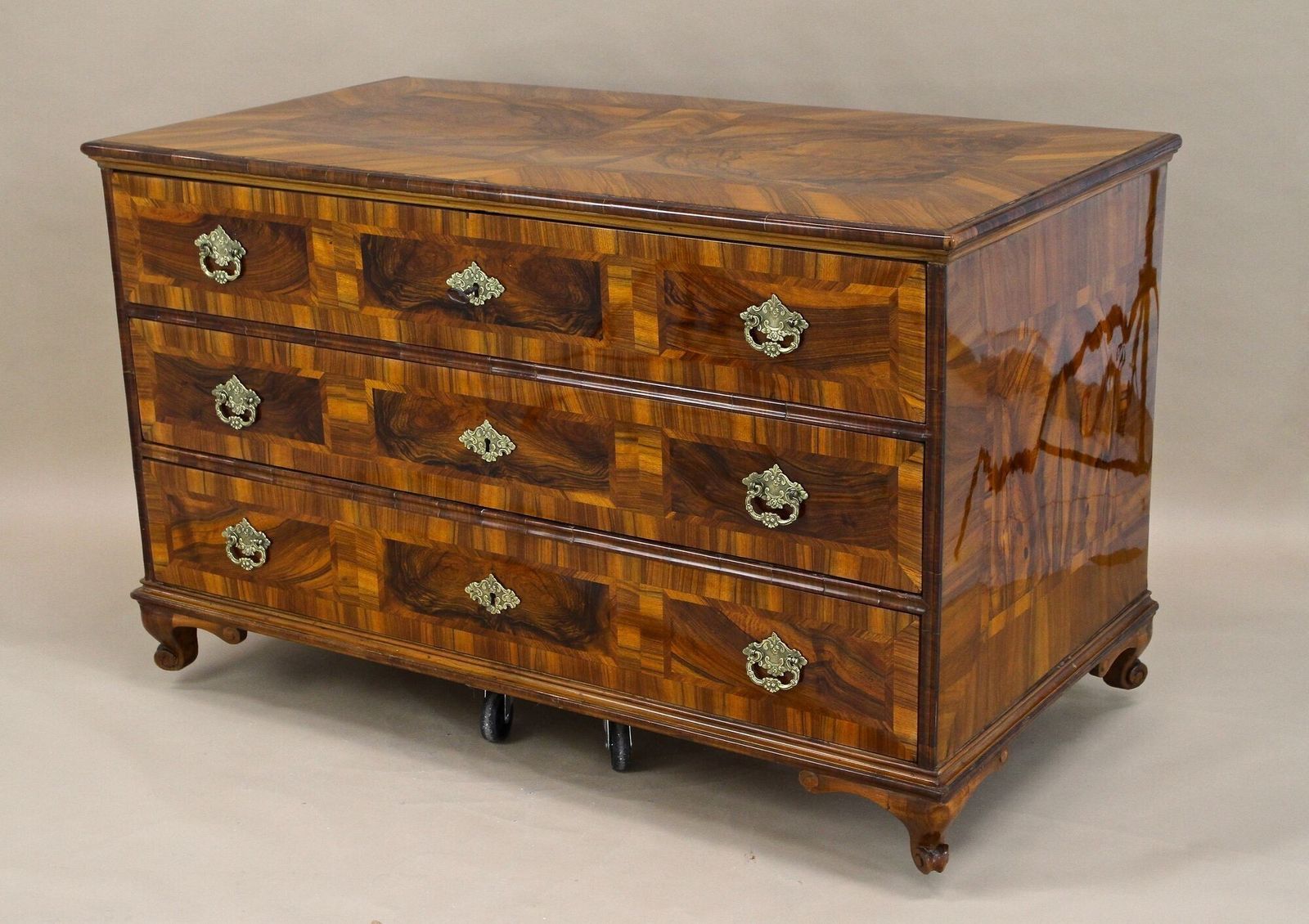18th Century Baroque/ Classical Chest Of Drawers, Nutwood, Austria Ca. 1780 photo vintage
