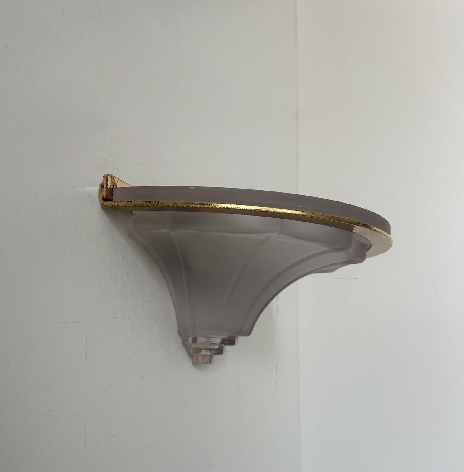 Pair Of Glass And Brass Wall Lights, France, 1960 photo buy