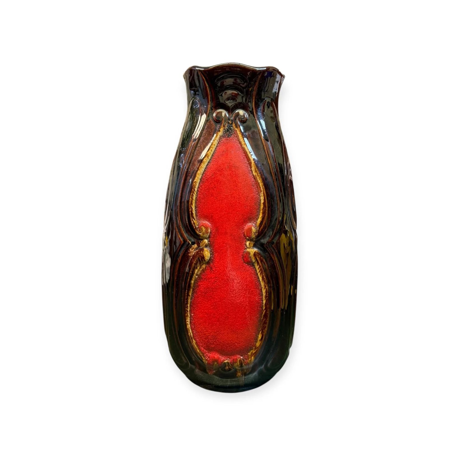 Vintage Bay Keramik 620‑40 West German Fat Lava Vase – 40 Cm Mid Century Modern