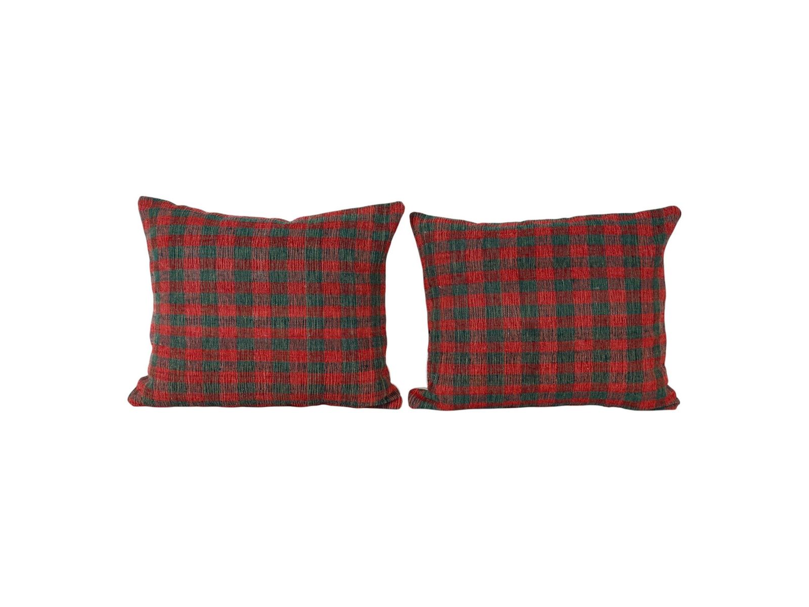Set Of Two Covers Boho Vintage Handwoven Lumbar Kilim Pillow Cover From Anatolian, Retro Design Ethnic Cushion