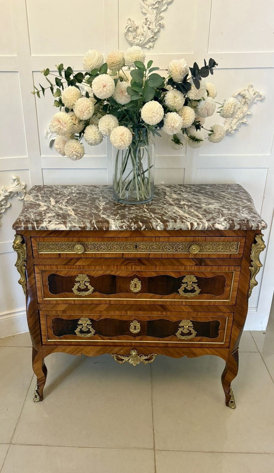 Outstanding Quality Antique 19th Century French Marble Top Chest Of Drawers photo for sale