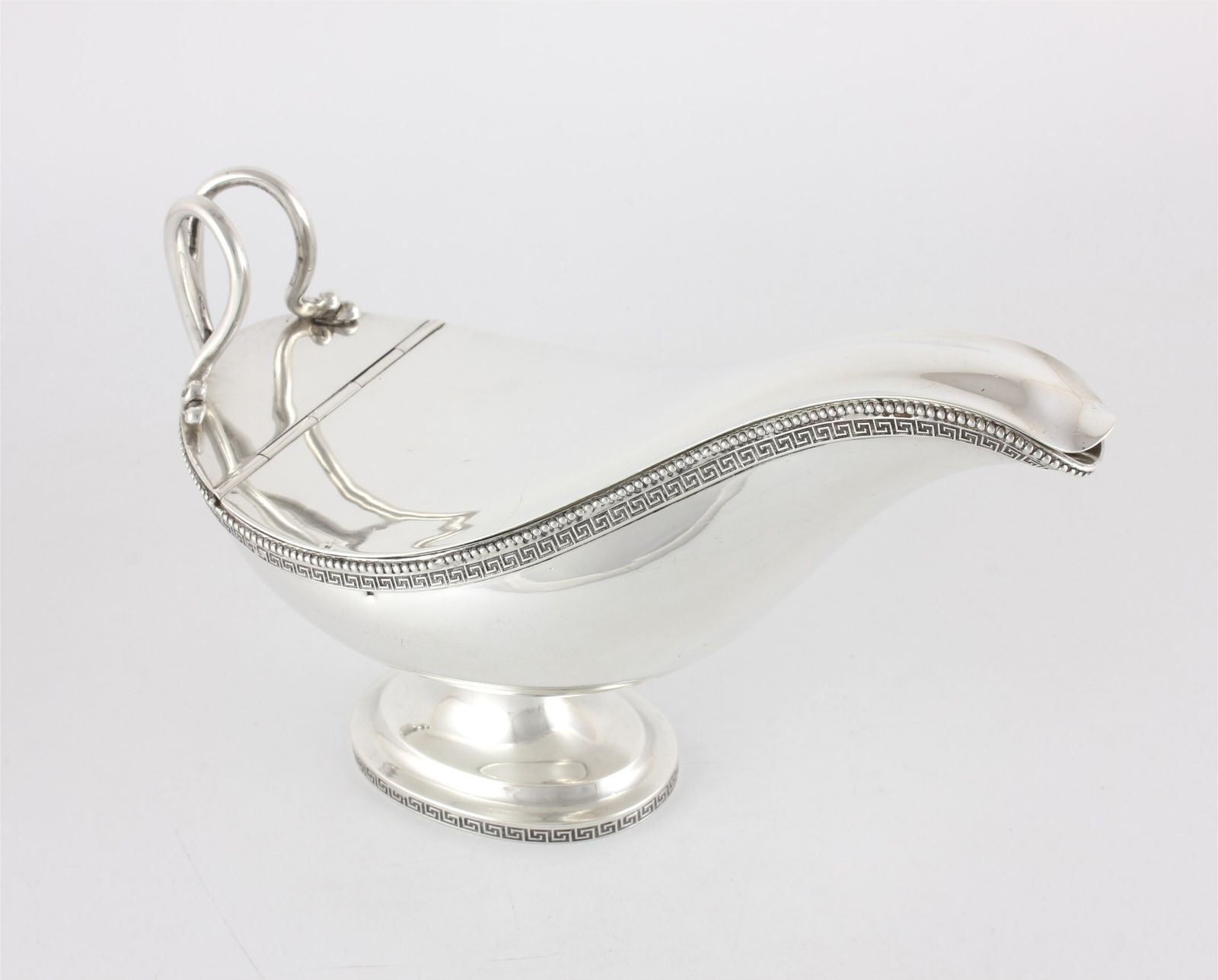 Sterling Silver Tiffany & Co Lidded Gravy Sauce Boat. Jc Moore. C1858. photo for sale