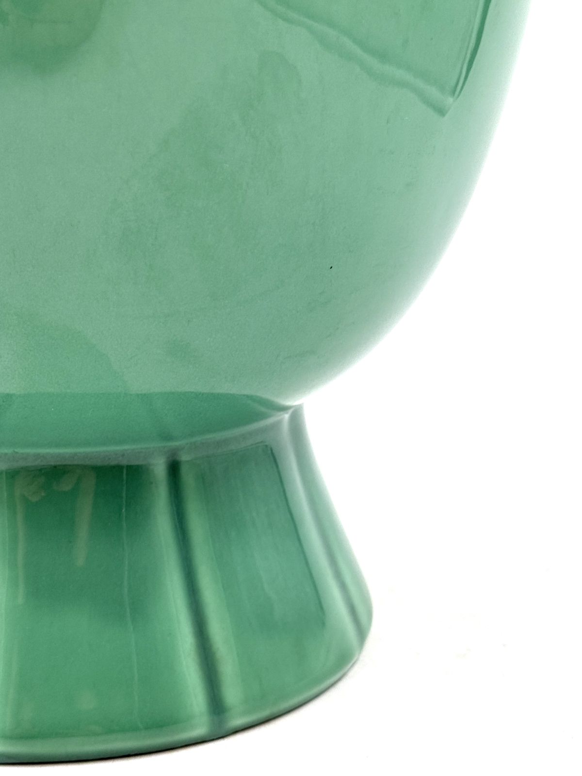 750.0 Paul Millet, Art Deco Green Ceramic Vase, Sevres France 1930s photo