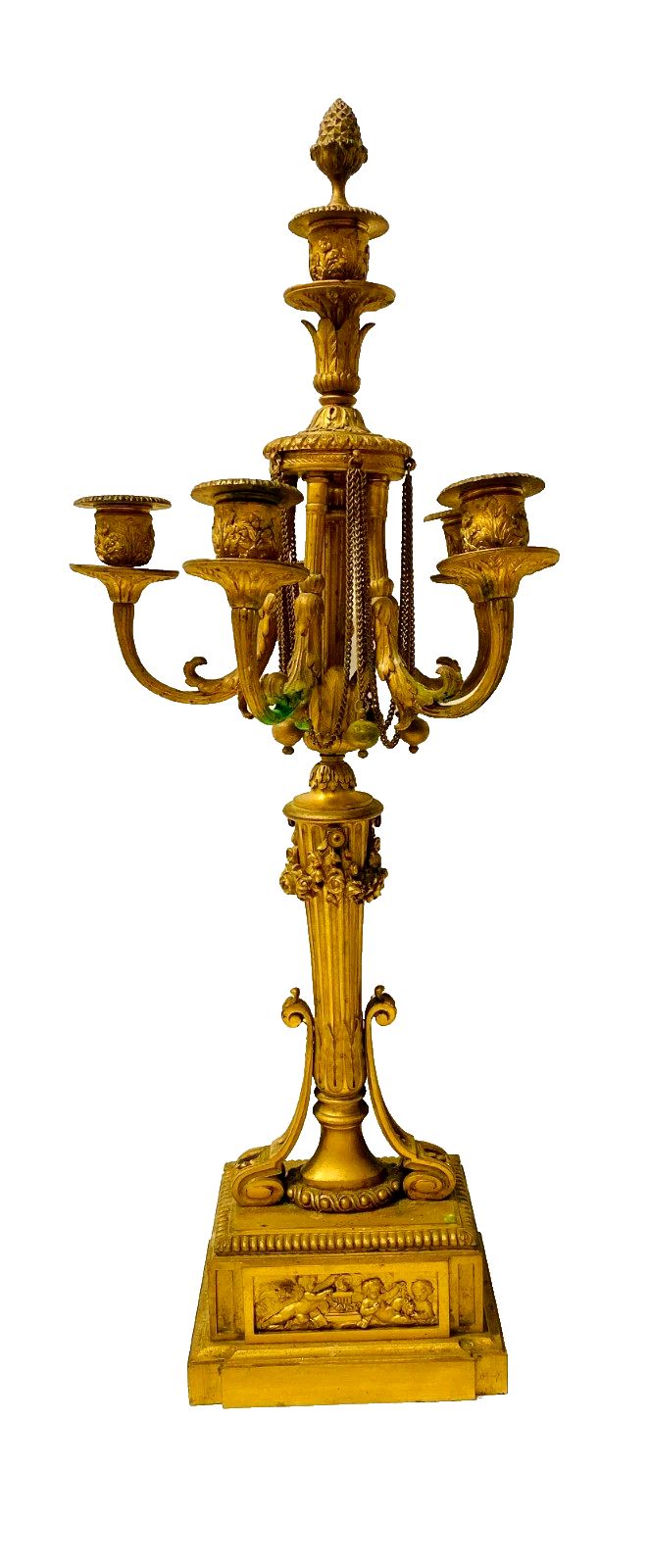 photo furniture 19th Century Gilded And Chiseled Bronze Candle Holder