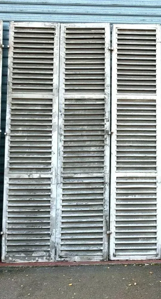 Suite Of 2 Pairs Solid Oak Shutters 19th Century photo 1237.5