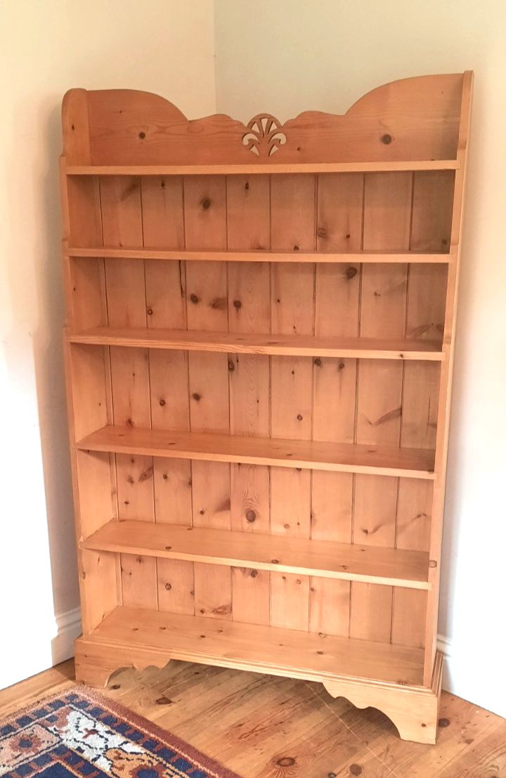 Vintage Pine 6 Shelf Country Style Free Standing Pine Shelving Unit Bookcase photo furniture