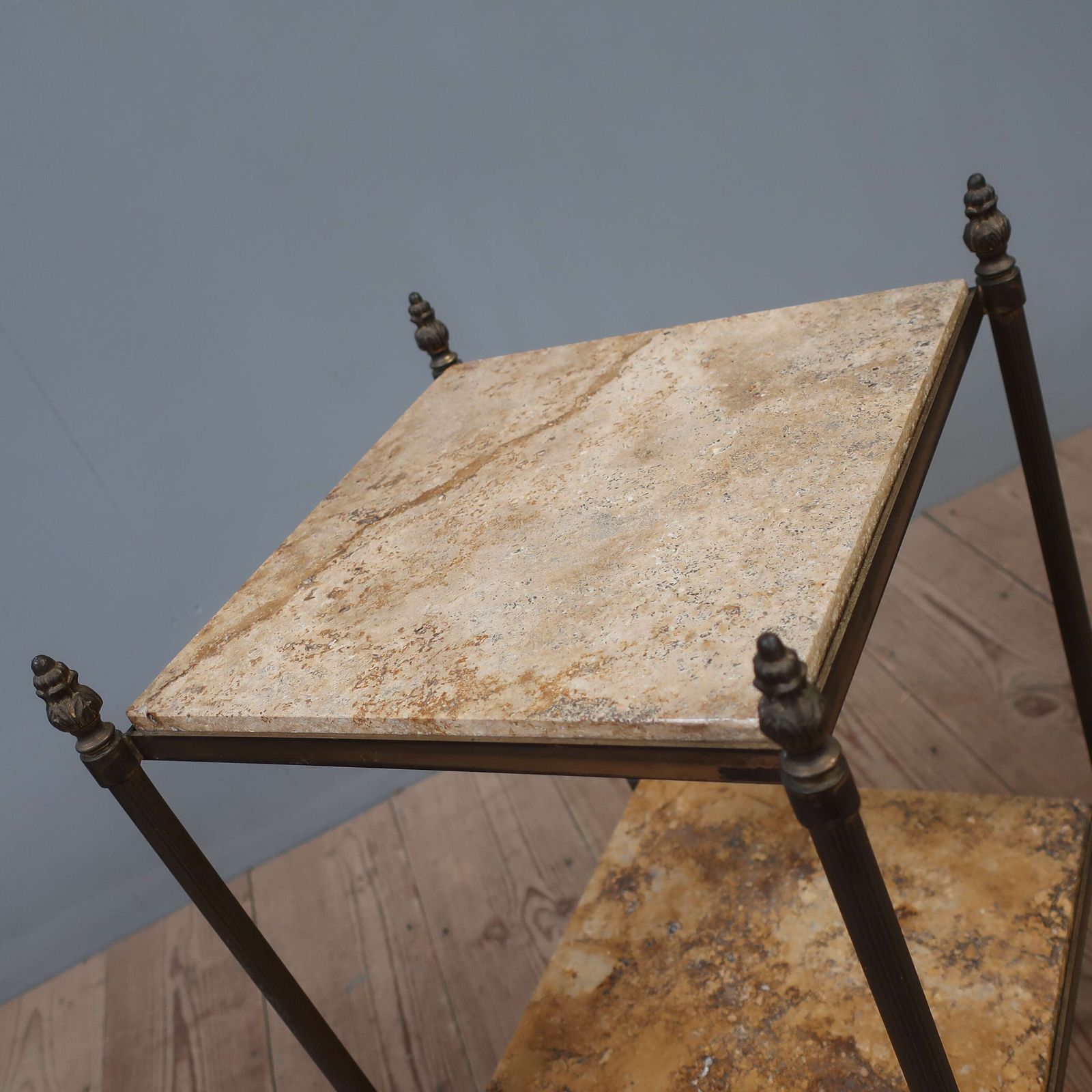 Furniture Two Tier French Brass Etargere photo