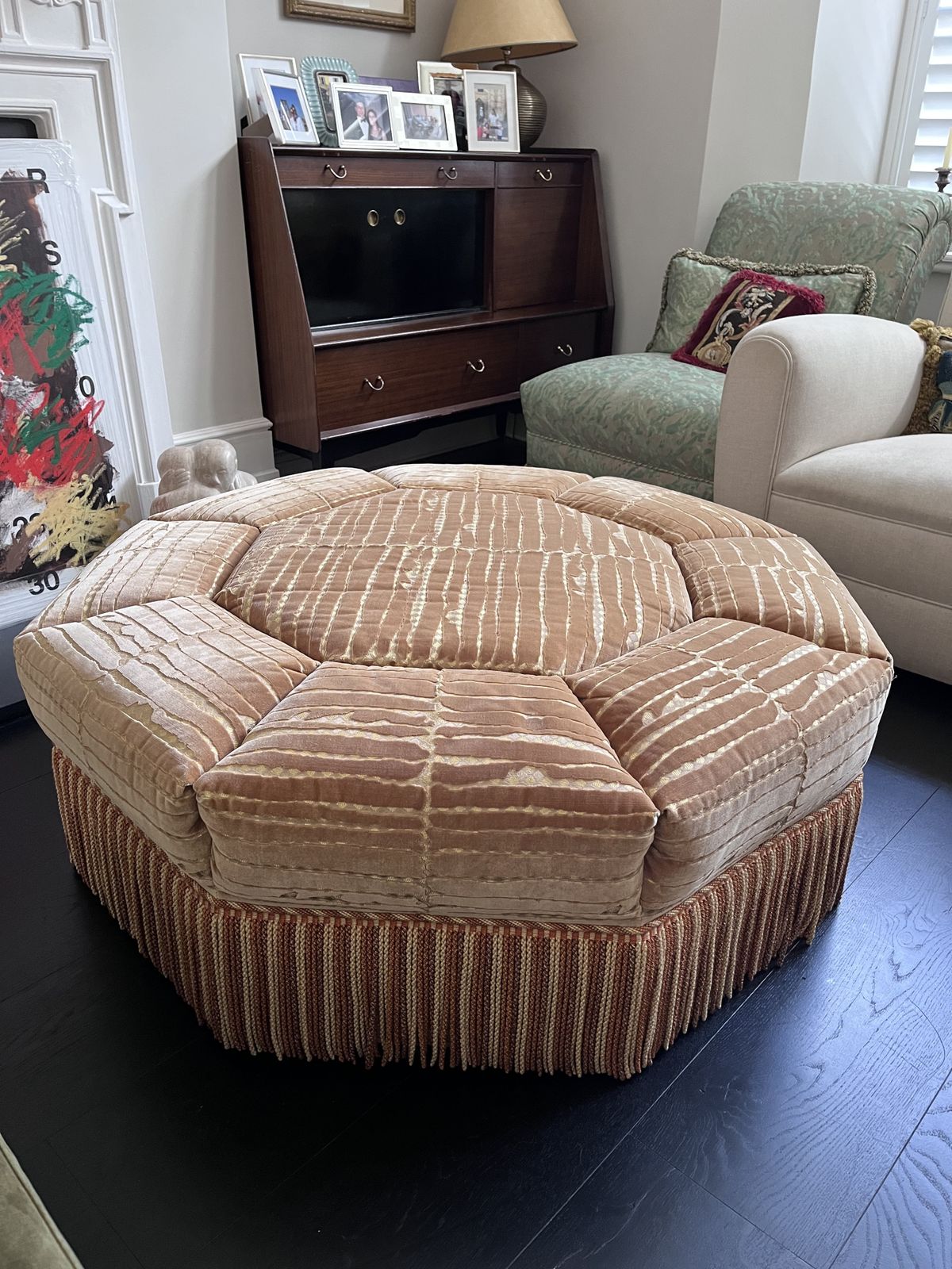 Velvet Ottoman 20th Century, Late 20th Century photo furniture