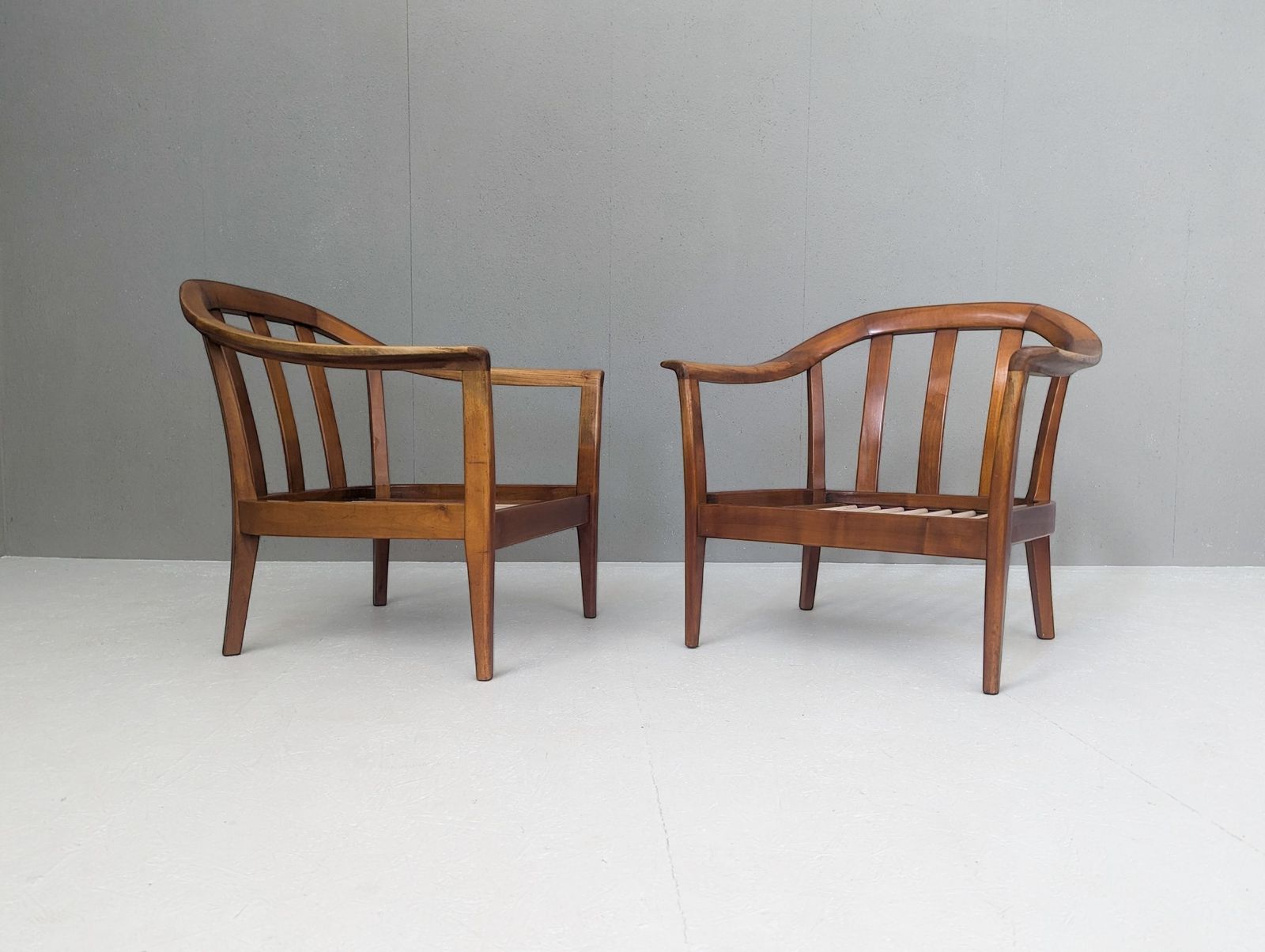 Mid Century Wilhelm Knoll Cherry Wood Armchairs, Germany, 1960s photo Furniture