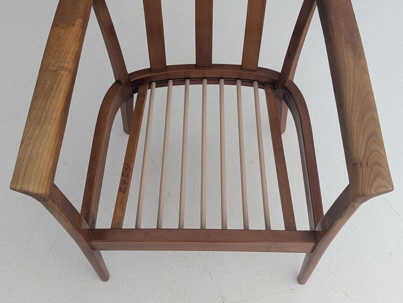 photo for sale Mid Century Wilhelm Knoll Cherry Wood Armchairs, Germany, 1960s
