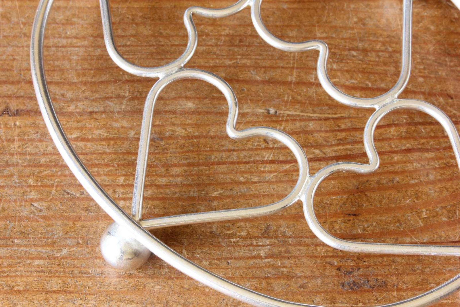 Home Decor Antique Silver Plate Coaster Trivet. Ct Burrows Teapot Stand. Heart Design. photo