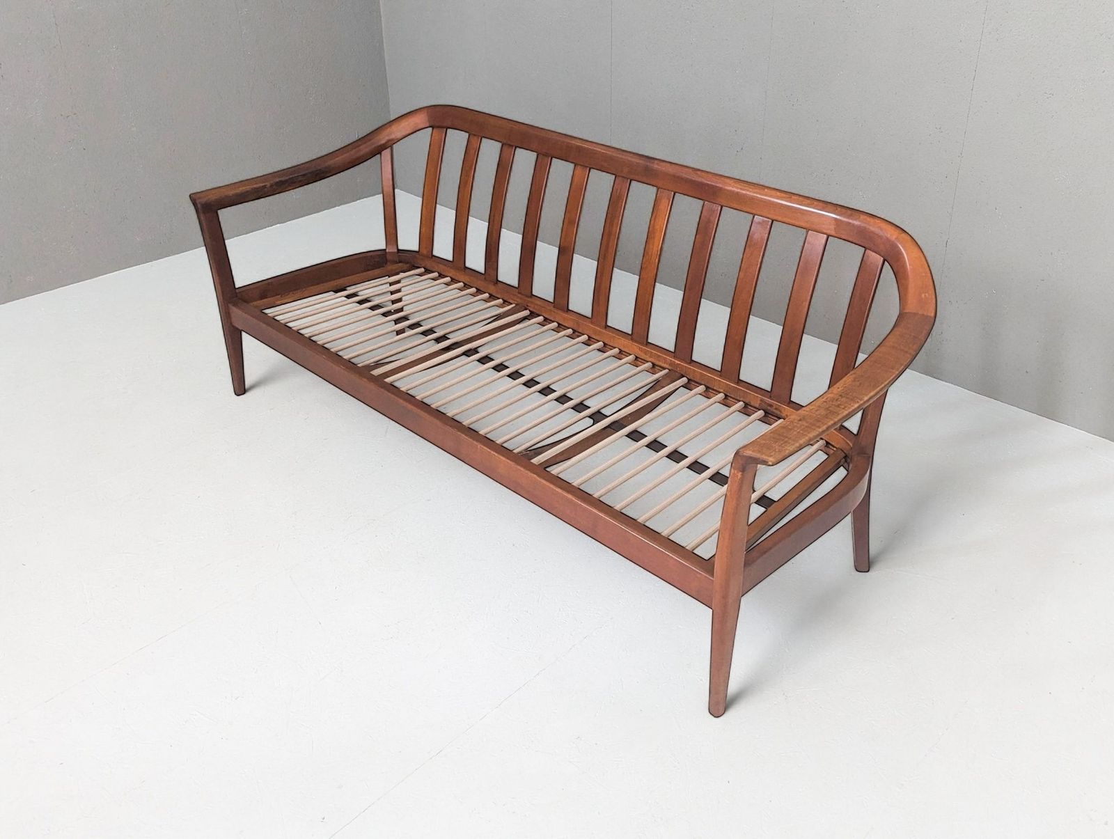 Wilhelm Knoll Mid Century Cherry Wood Sofa, Germany, 1960s photo for sale