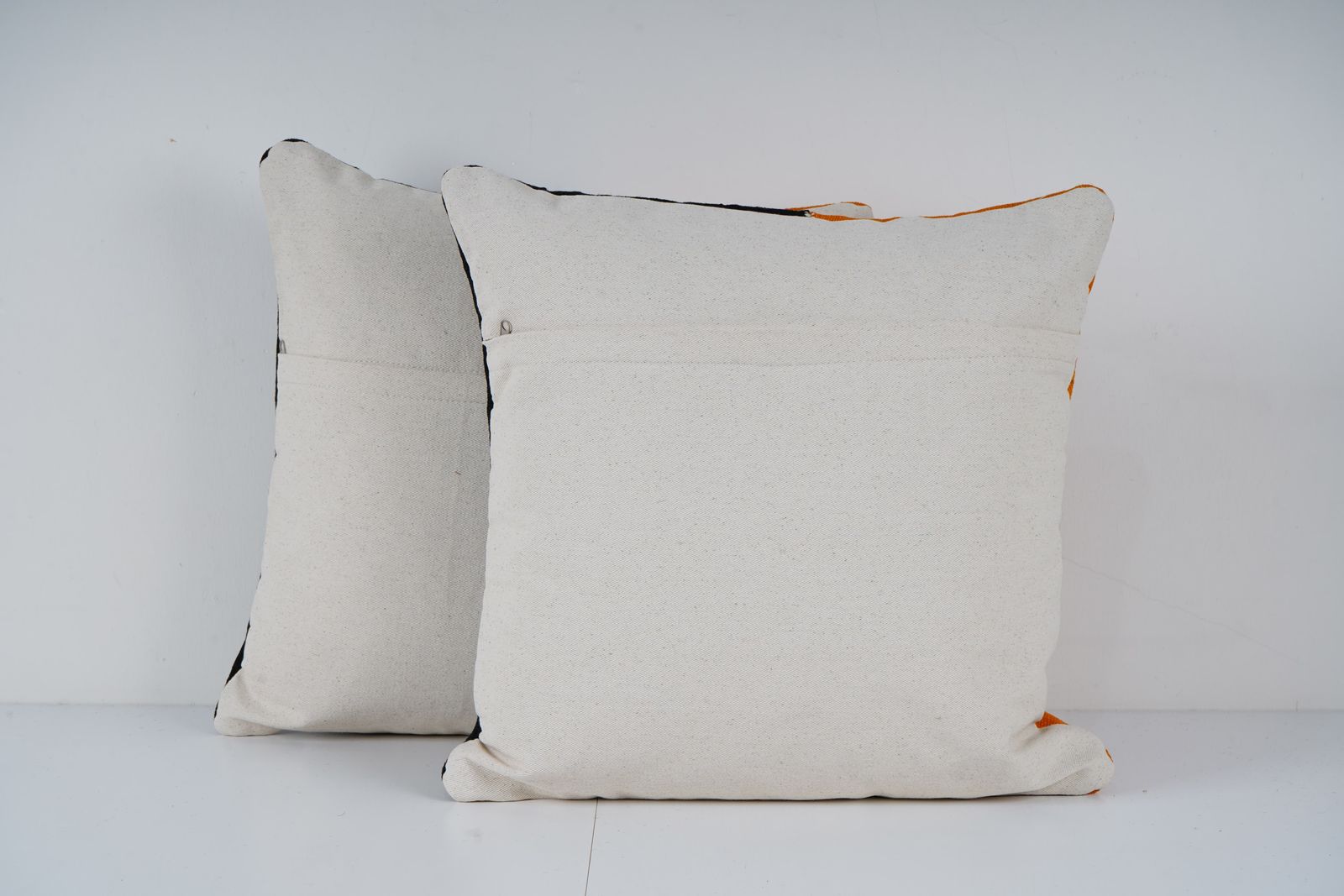 Orange And Black Turkish Kilim Pillow   Set Of Two Handmade Geometric Design Cushion Cover photo furniture