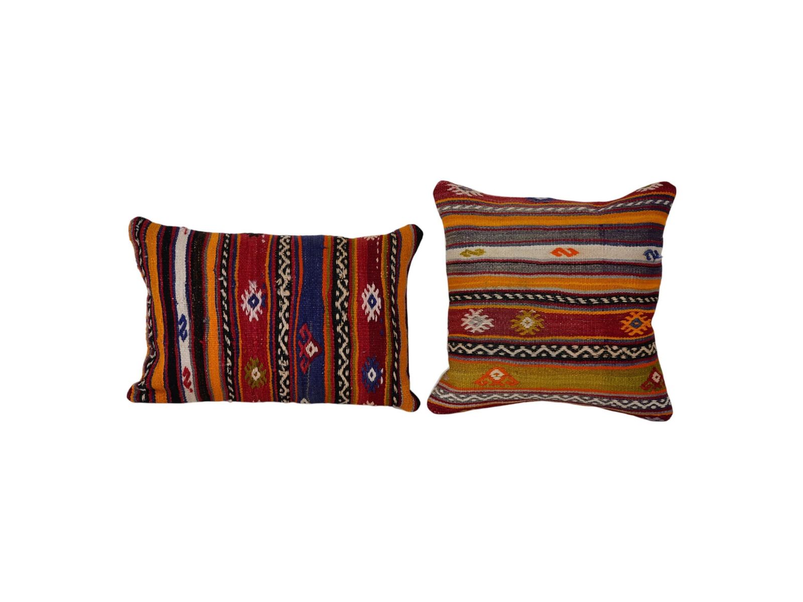 Turkish Kilim Cushion Two Kilim Pillow Covers Set, Cushions For Living Room, Gift For Kilim And Boho Style Lovers