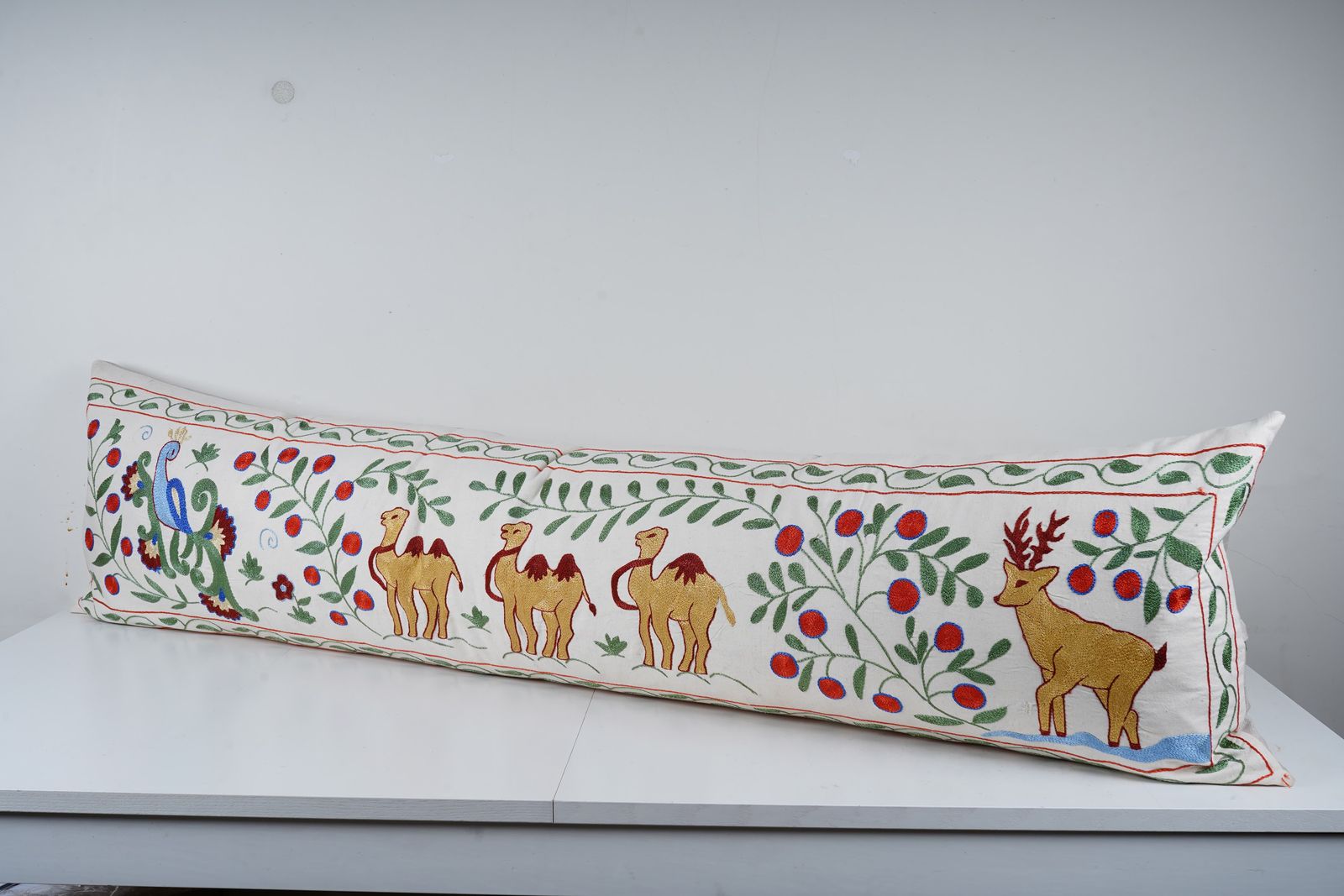Tashkent Suzani Animal Bedding Pillow Case Made From A 19th Century Suzani   Lumbar Camel Cushion Cover photo furniture