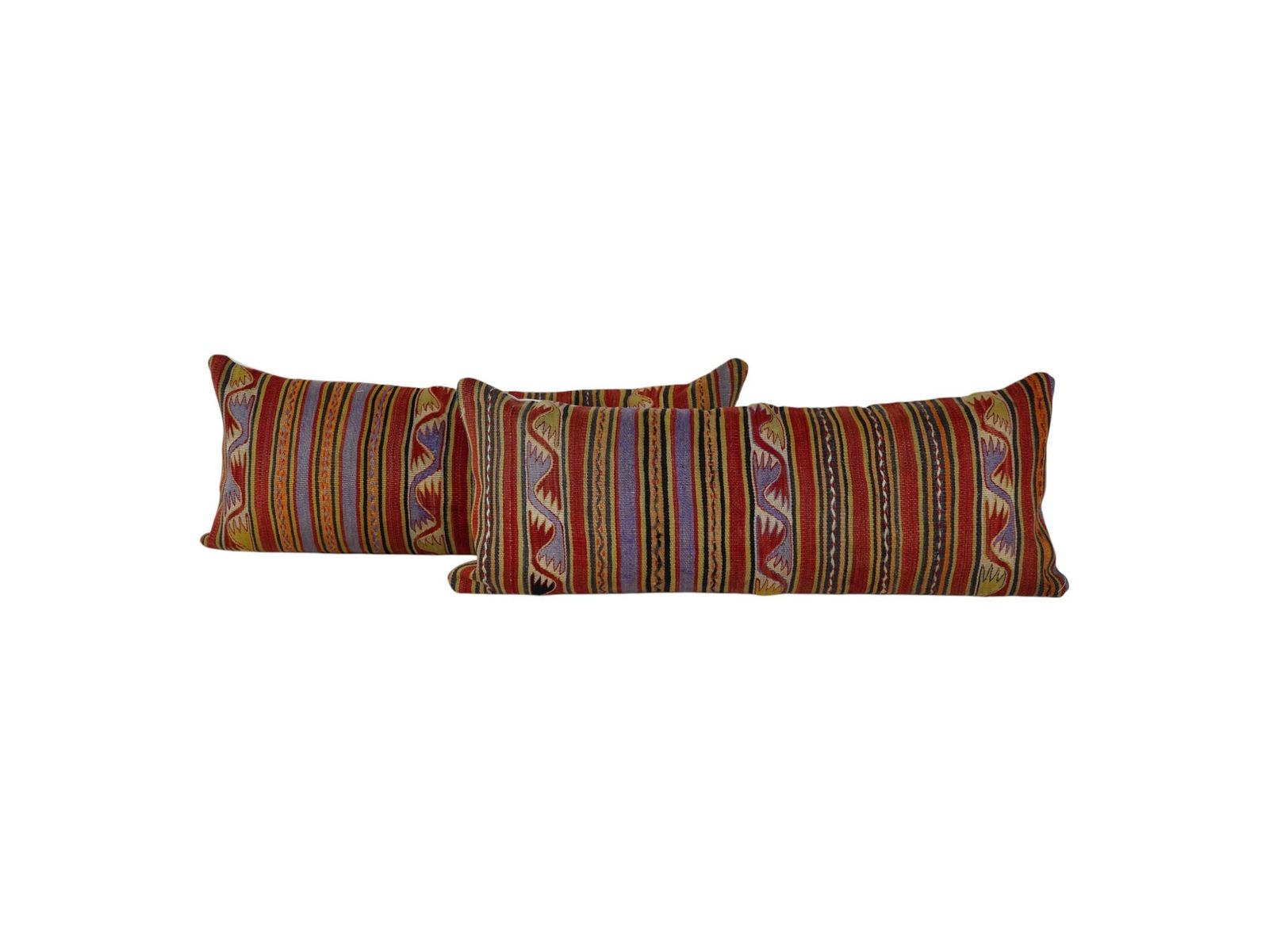 Bohemian Kilim Pillow Cover Handmade Wool Hippie Bed Pillow Anatolian King Shams Long Decorative Cushion