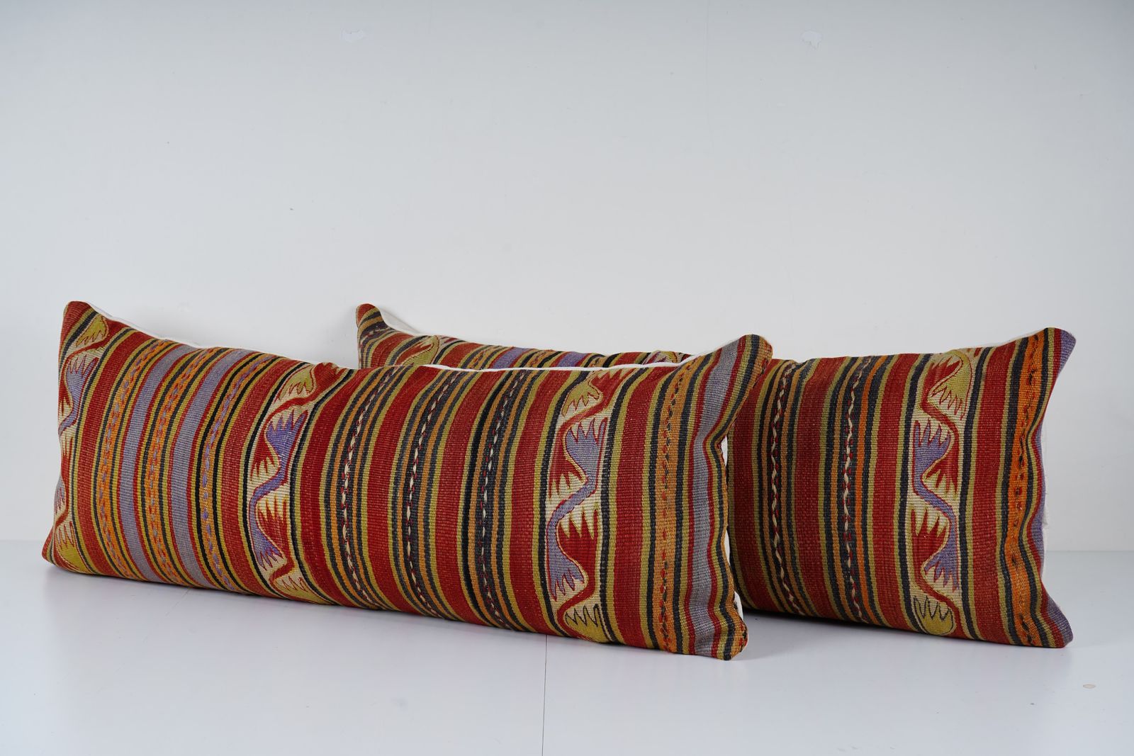 Bohemian Kilim Pillow Cover Handmade Wool Hippie Bed Pillow Anatolian King Shams Long Decorative Cushion photo furniture