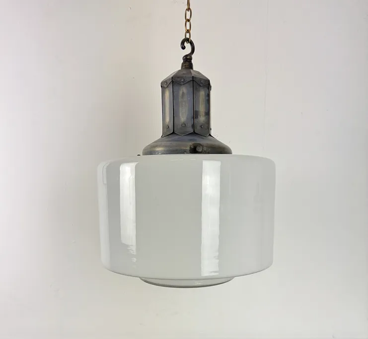 Exceptional Art Deco Opaline Pendant Light (25141) photo furniture