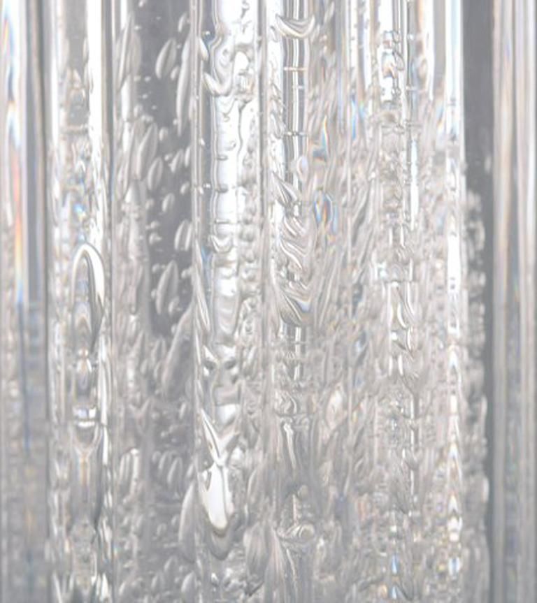 Willy Johansson For Hadeland, Sweden, Ribbed "Atlantic" Vase In Clear Art Glass photo 229.0