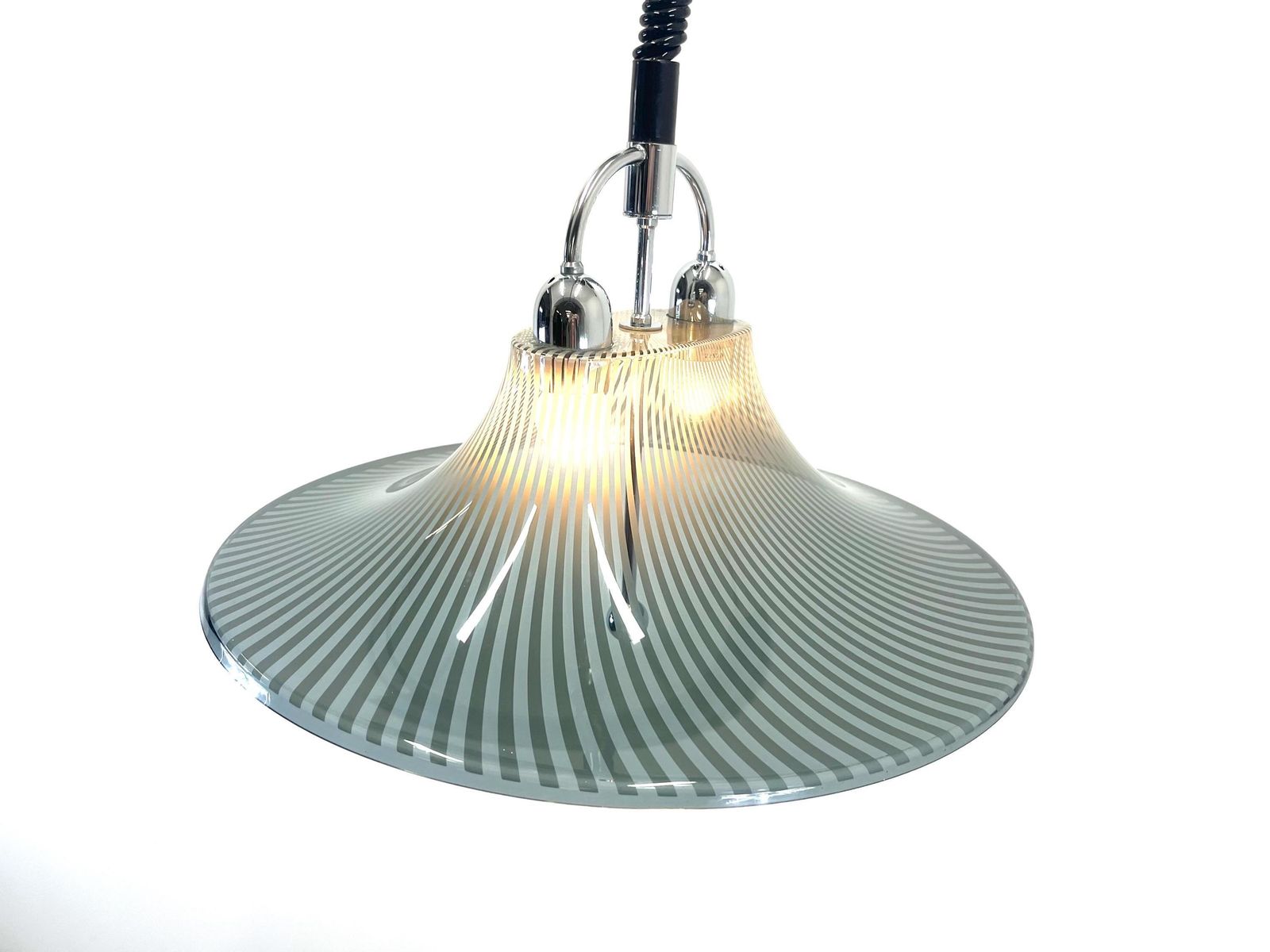 Meblo Pendant Lamp 1970's / Striped Acrylic Pendant Lamp Edel Acryl / Adjustable Lamp / Pull Down Lamp / Elegant Lamp photo vinterior