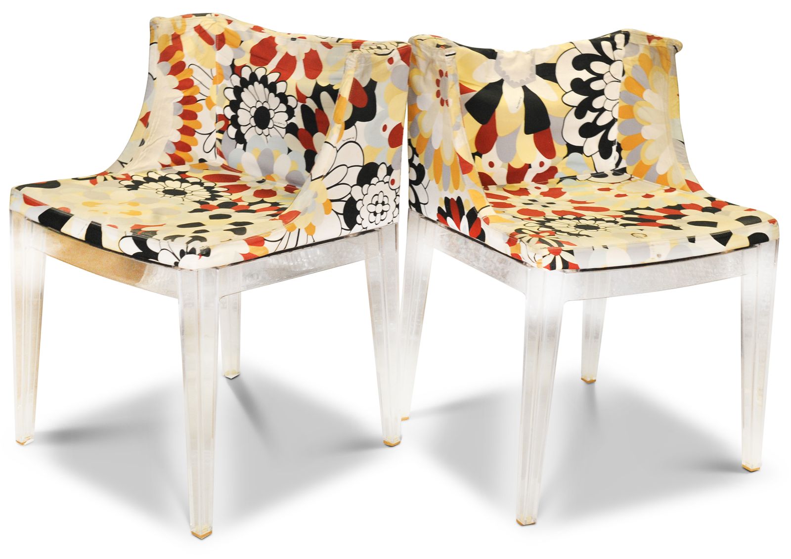 photo for sale Kartell Mademoiselle "A La Mode" Missoni Sketches Lucite Chairs Philippe Starck Price Per Chair Two Chairs In Stock