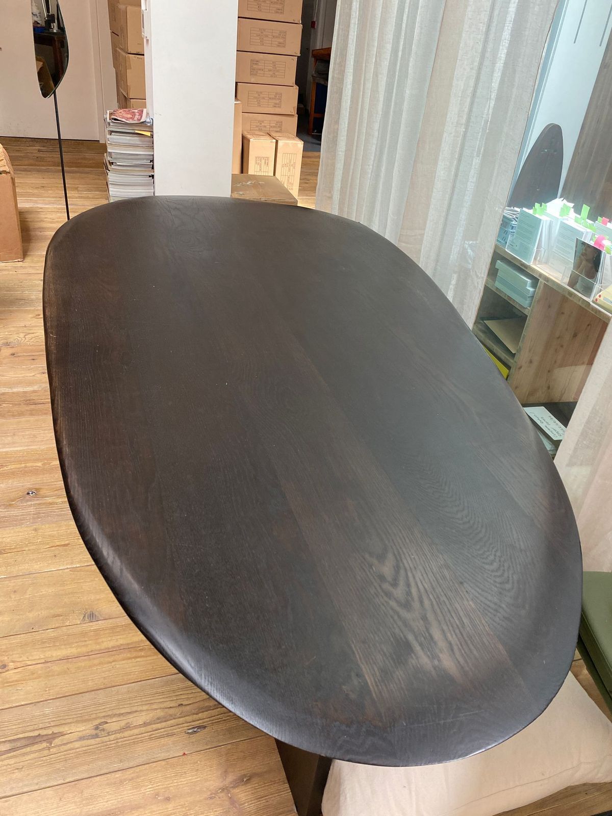 Large Evanisied Oak Hand Carved Pebble Desk photo for sale