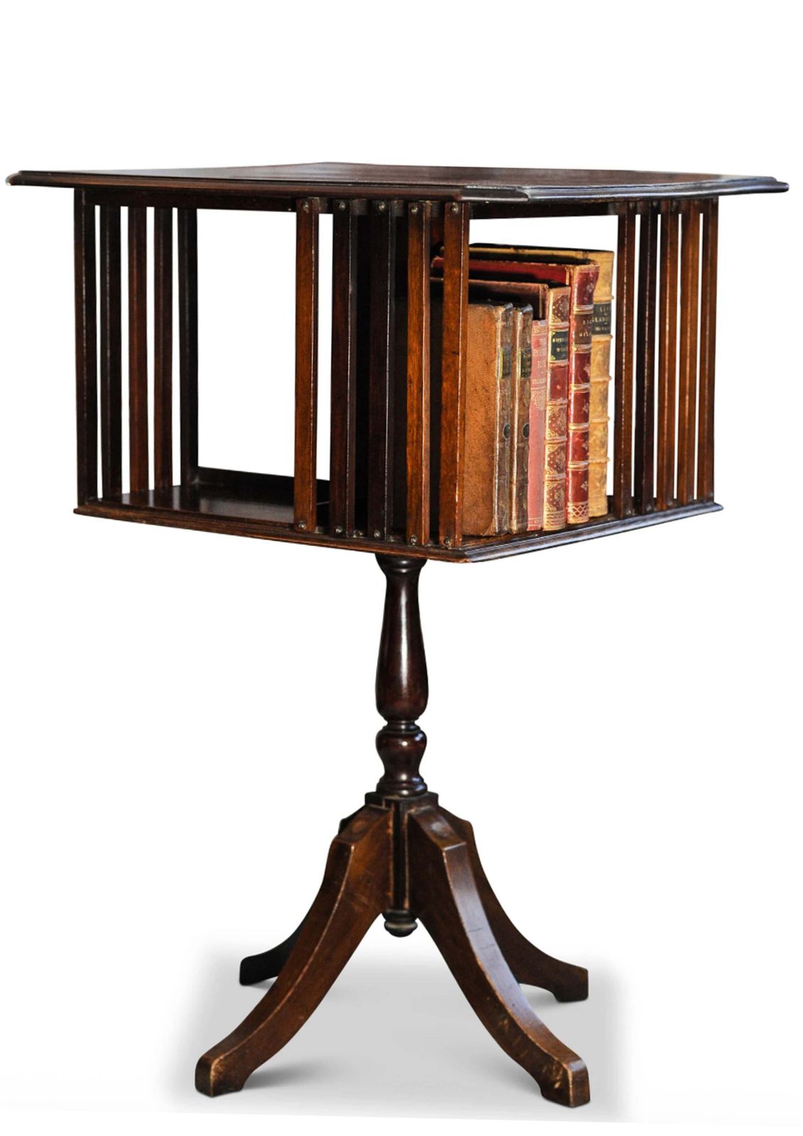 Victorian Handmade Floor Standing Revolving Bookcase With Chamfered Edge 1800's photo furniture