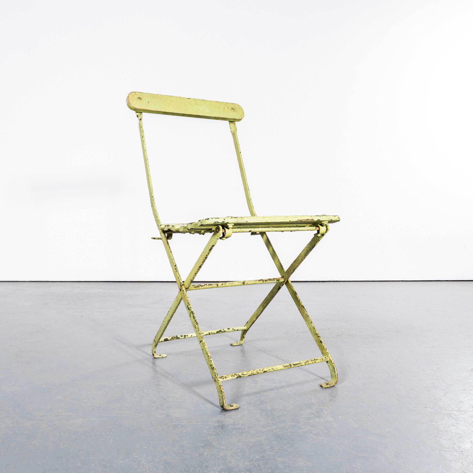 1950's Original English Pavilion Faded Green Folding Chairs   Set Of Six photo buy