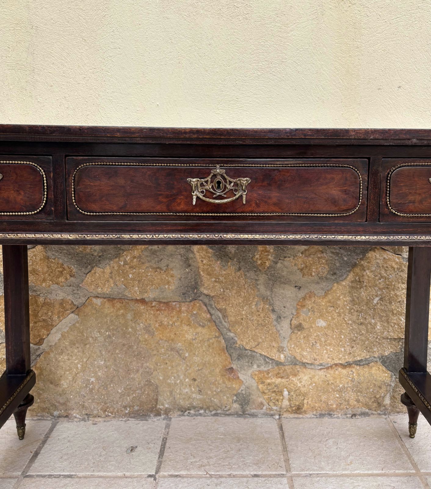 French Desk Table In Brown Golden Bronze, 1870 photo 2997.0
