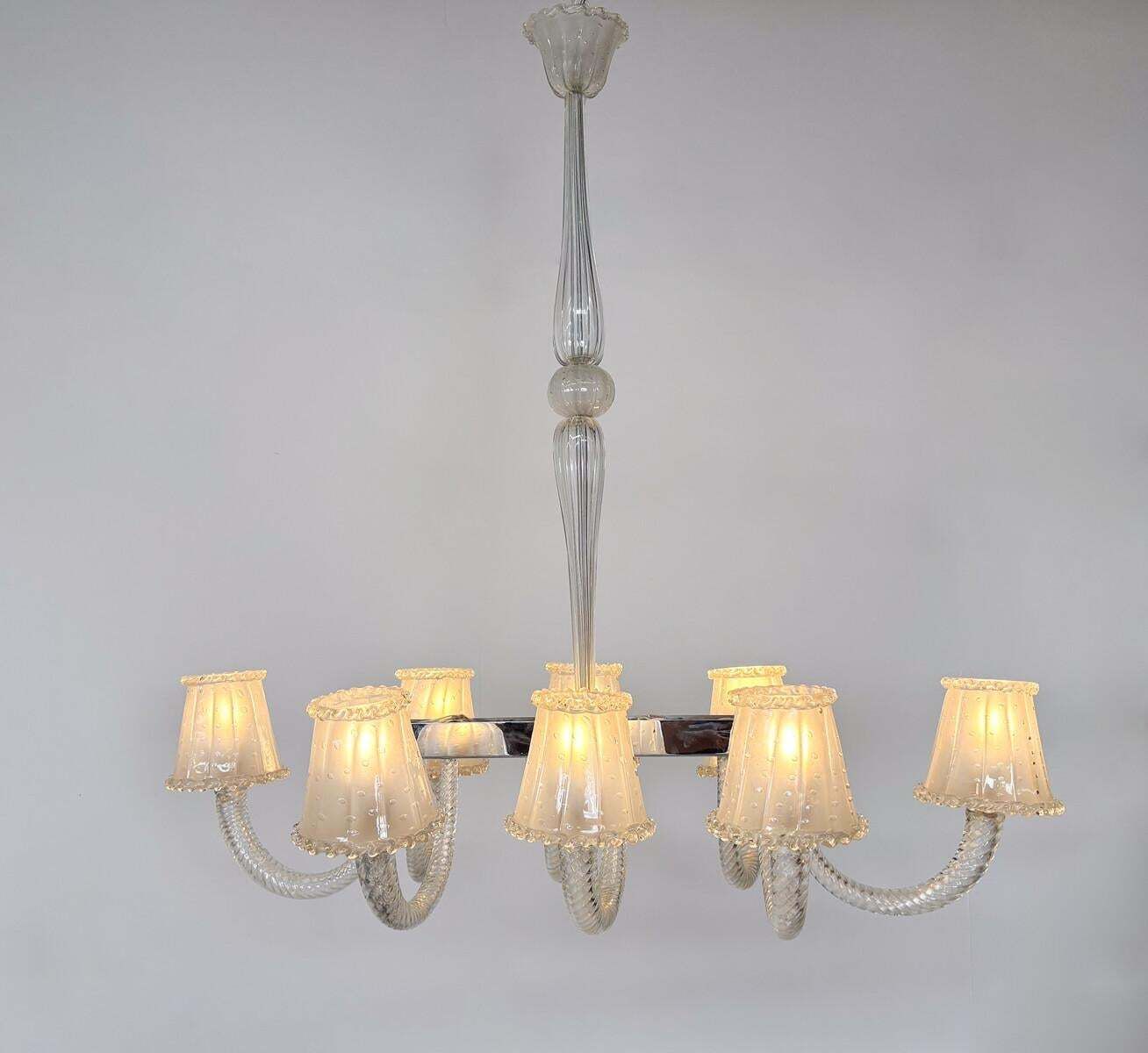 Barovier And Toso Chandelier, Murano Glass   8 Sconces photo furniture