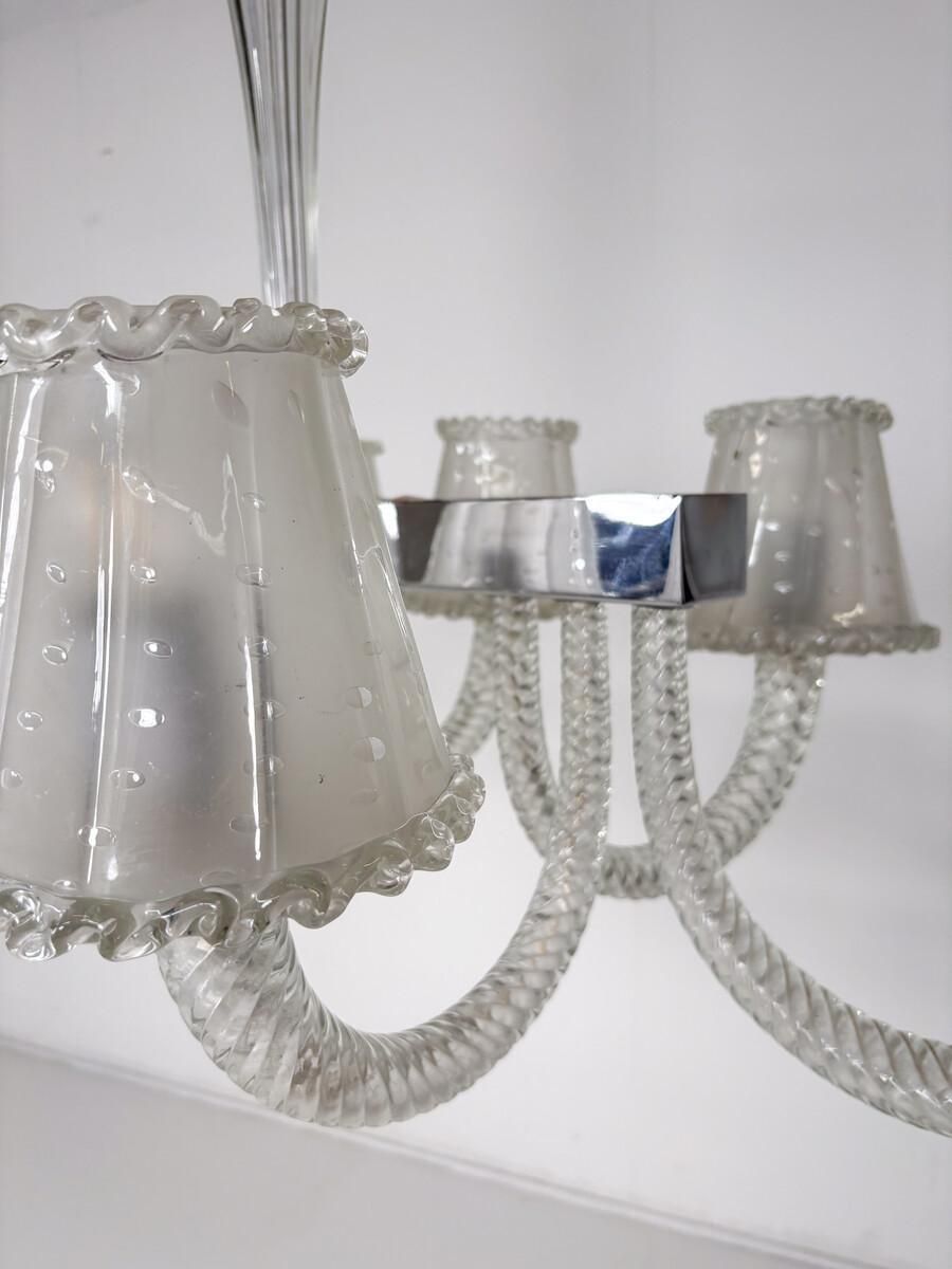 Barovier And Toso Chandelier, Murano Glass   8 Sconces photo vintage