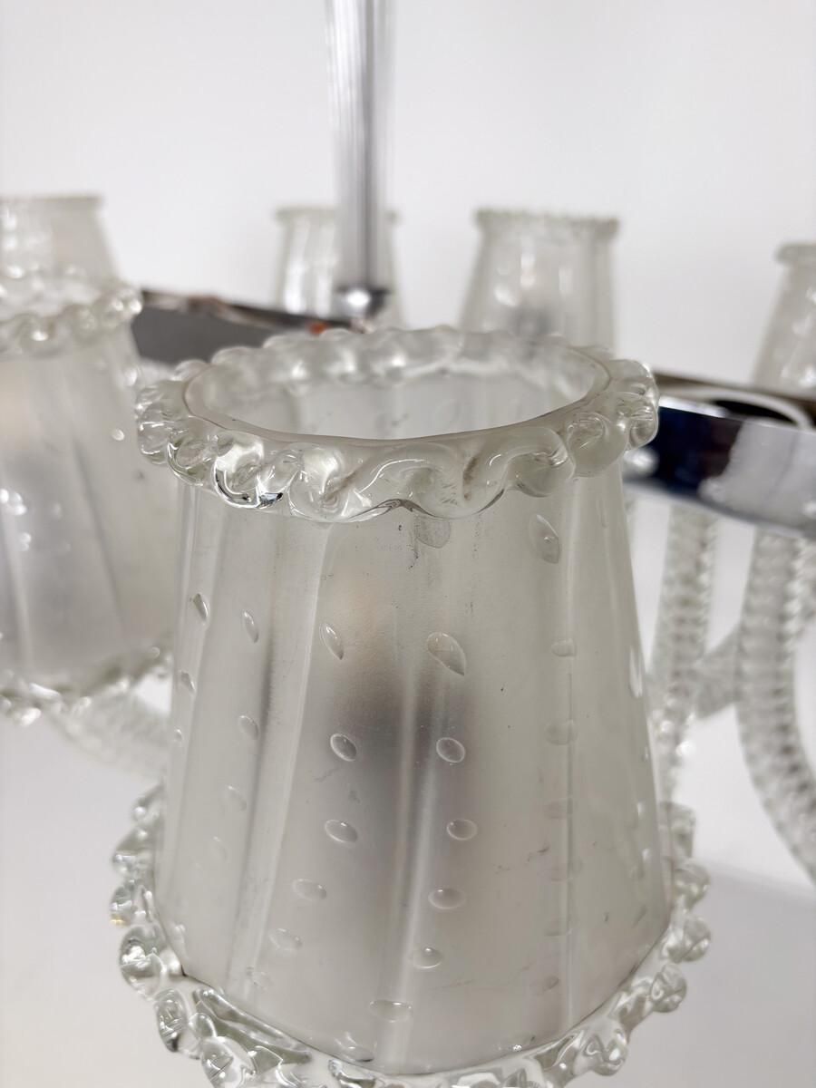photo for sale Barovier And Toso Chandelier, Murano Glass   8 Sconces