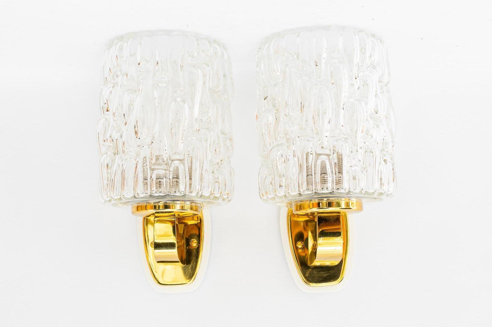 2 Rupert Nikoll Wall Lamps With Structure Glass Vienna Around 1950s photo furniture