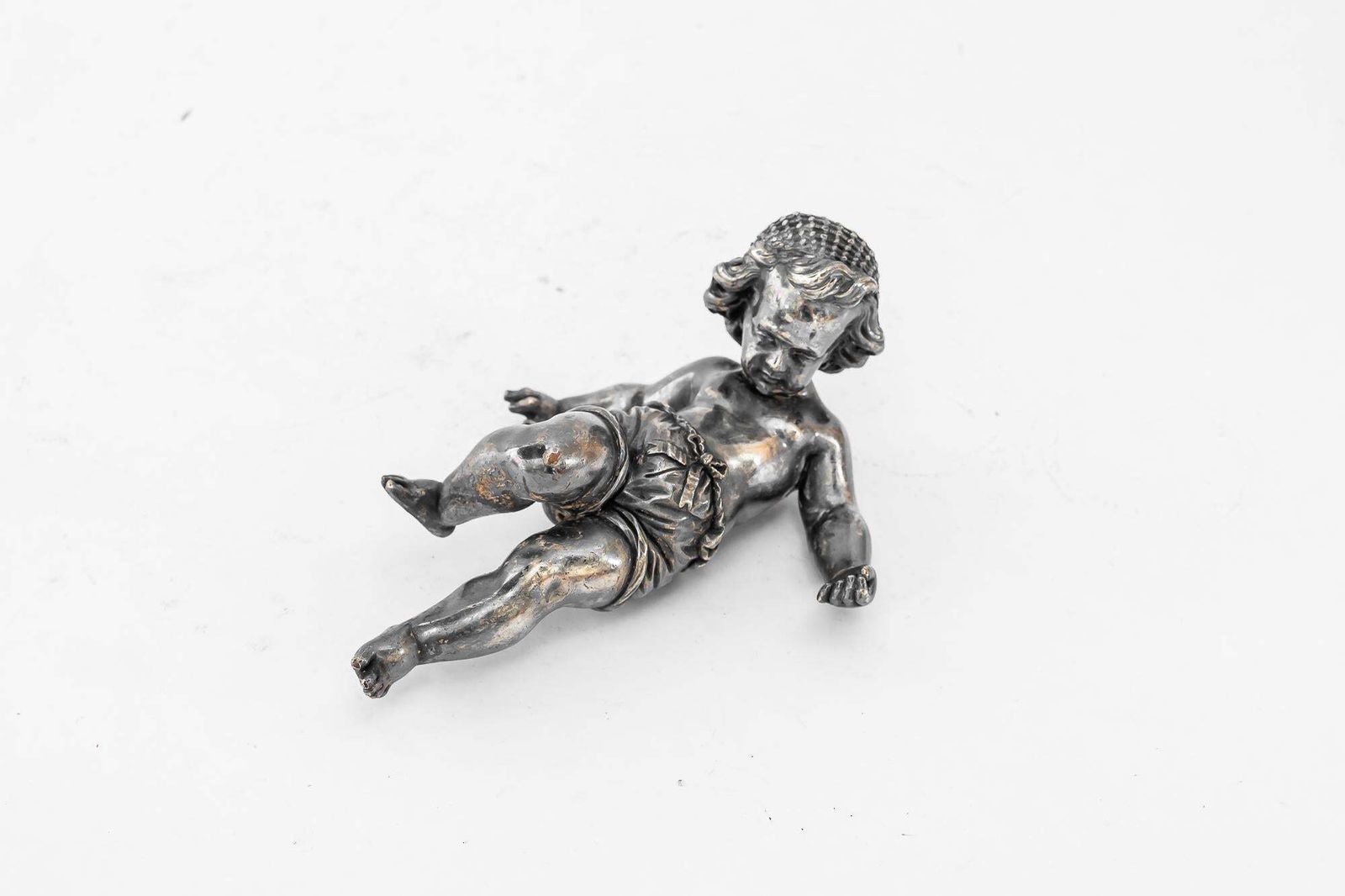Art Deco Bronze (Silvered) Paperweight Putto Vienna Around 1920s photo vintage