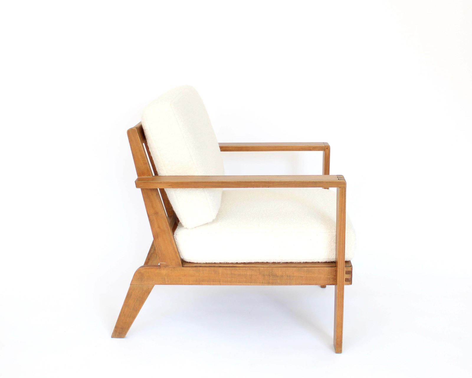 Rene Gabriel French Oak Grid Back Lounge Chair Reconstruction Period photo furniture