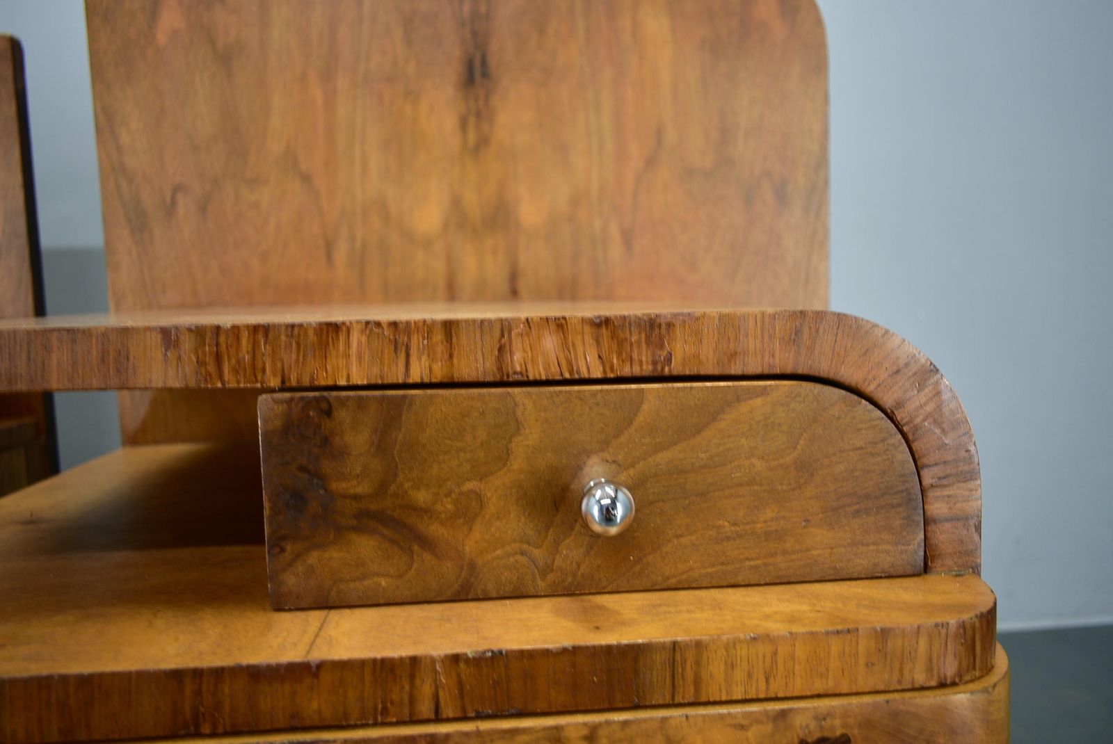 photo for sale 1939s Pair Of Art Deco Bedside Tables, Czechoslovakia