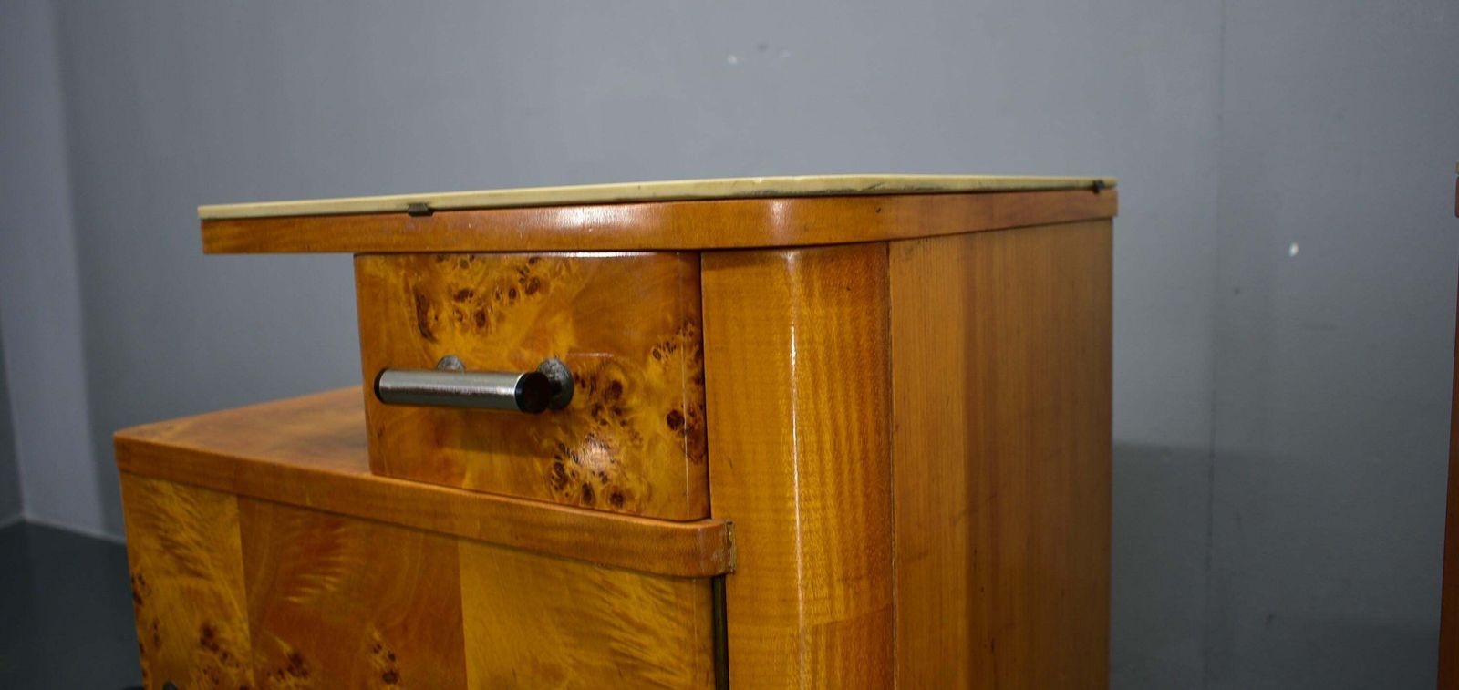1940s Set Of Bedside Tables By Jindrich Halabala, Czechoslovakia photo vintage