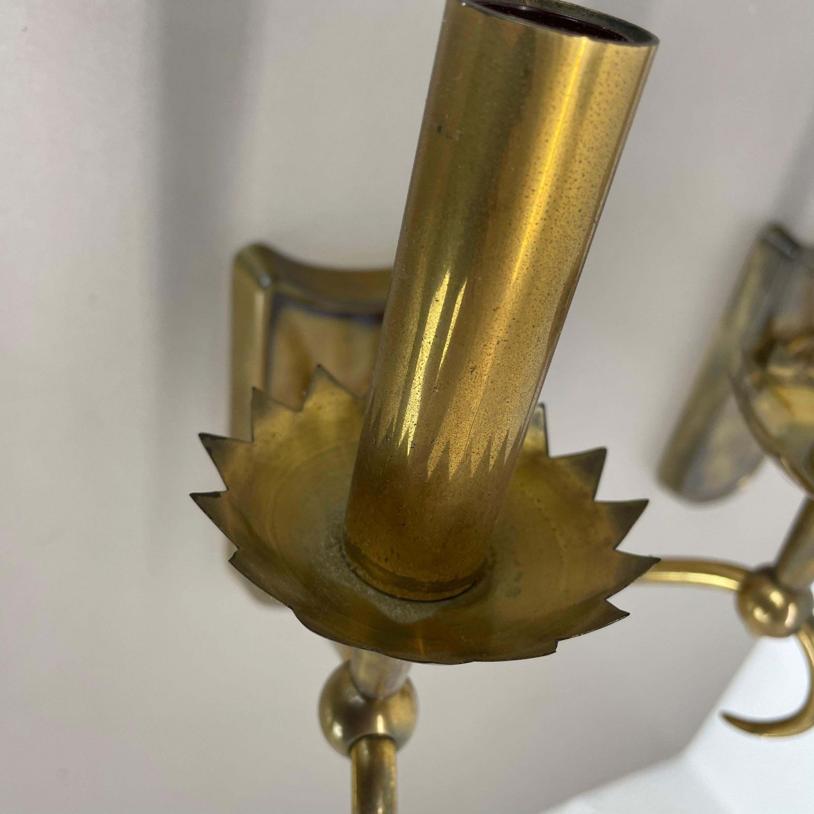 Unique Set Of 2 Brass Gio Ponti Style Theatre Wall Light Sconces, Italy, 1950s photo 1065.0