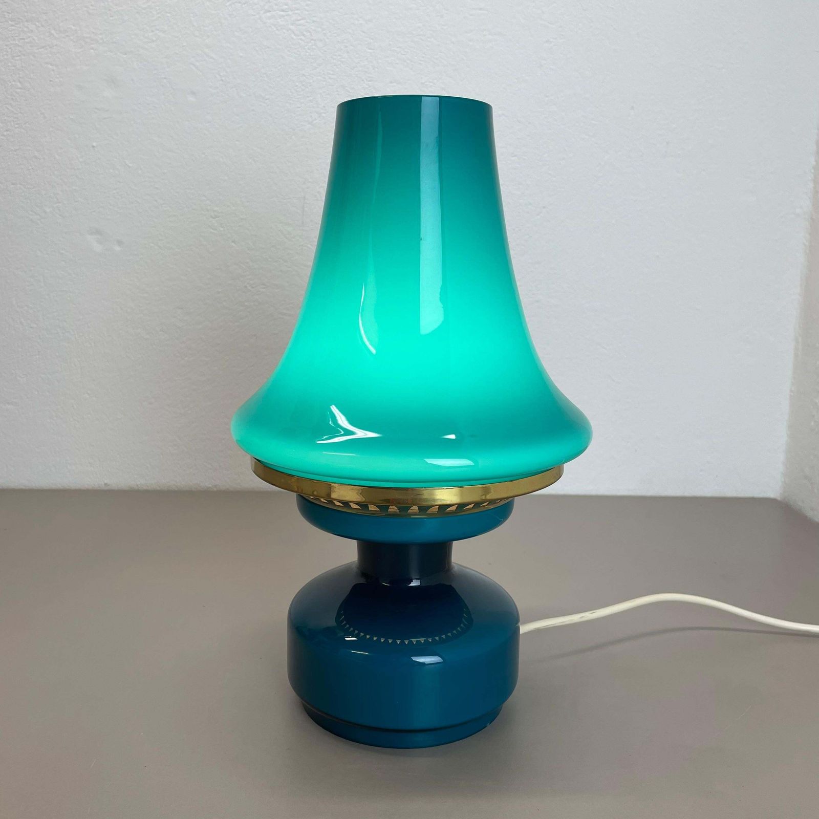 Green Glass Desk Lamp By Hans Agne Jakobsson For Haj Ab Markaryd, Sweden 1960s photo vintage