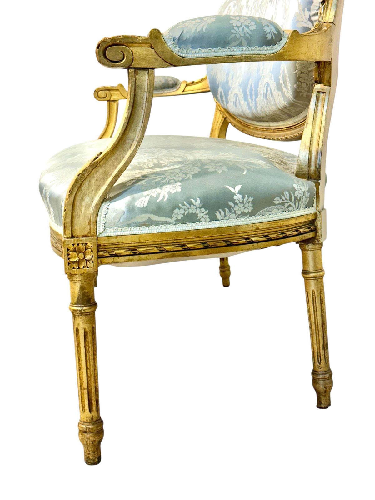 photo for sale Louis XVI Style French Carved And Gilded Sofa, 19th Century