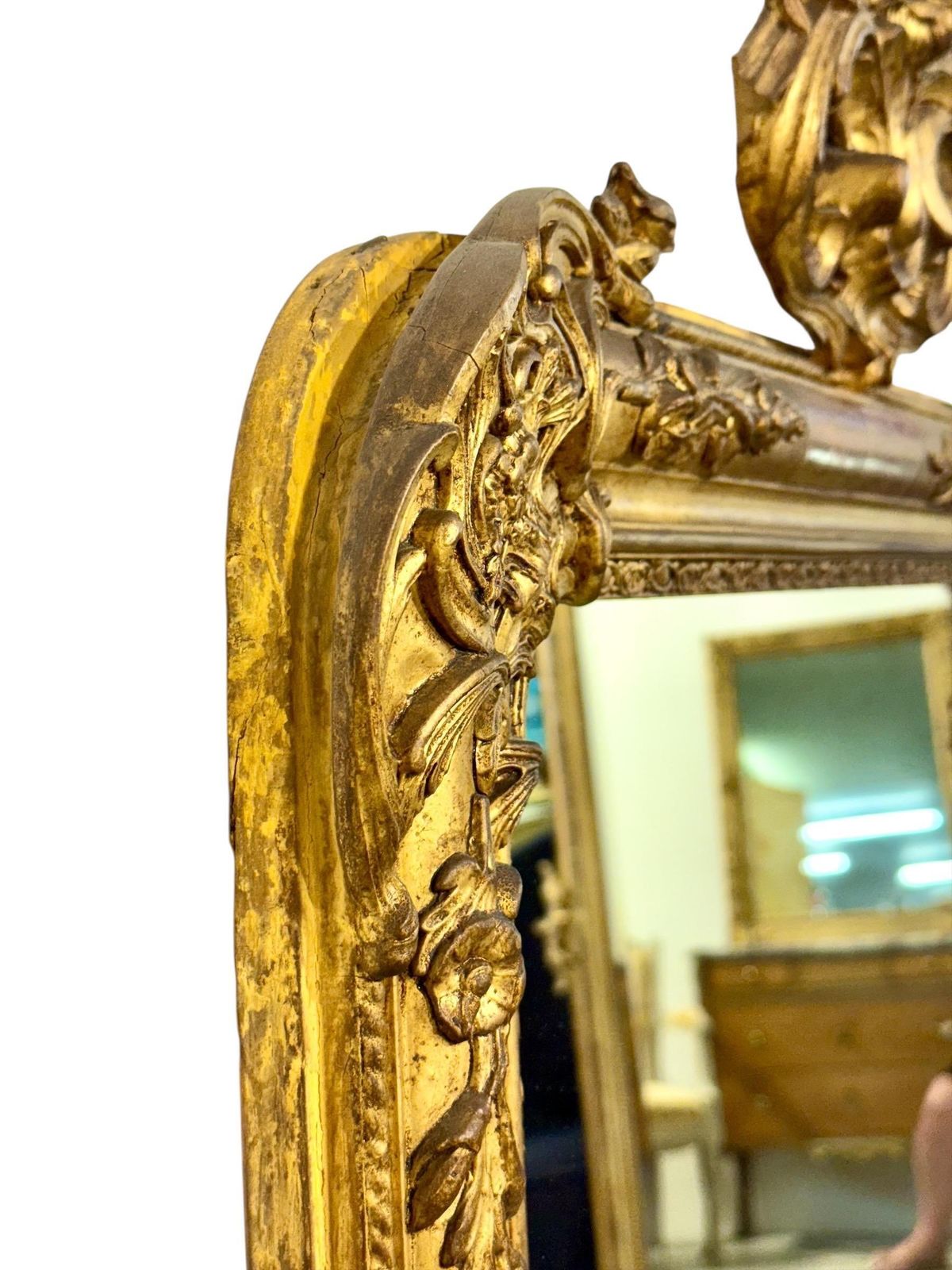 19th Century Louis XVI Giltwood Console Mirror With Carved Details photo Home Decor
