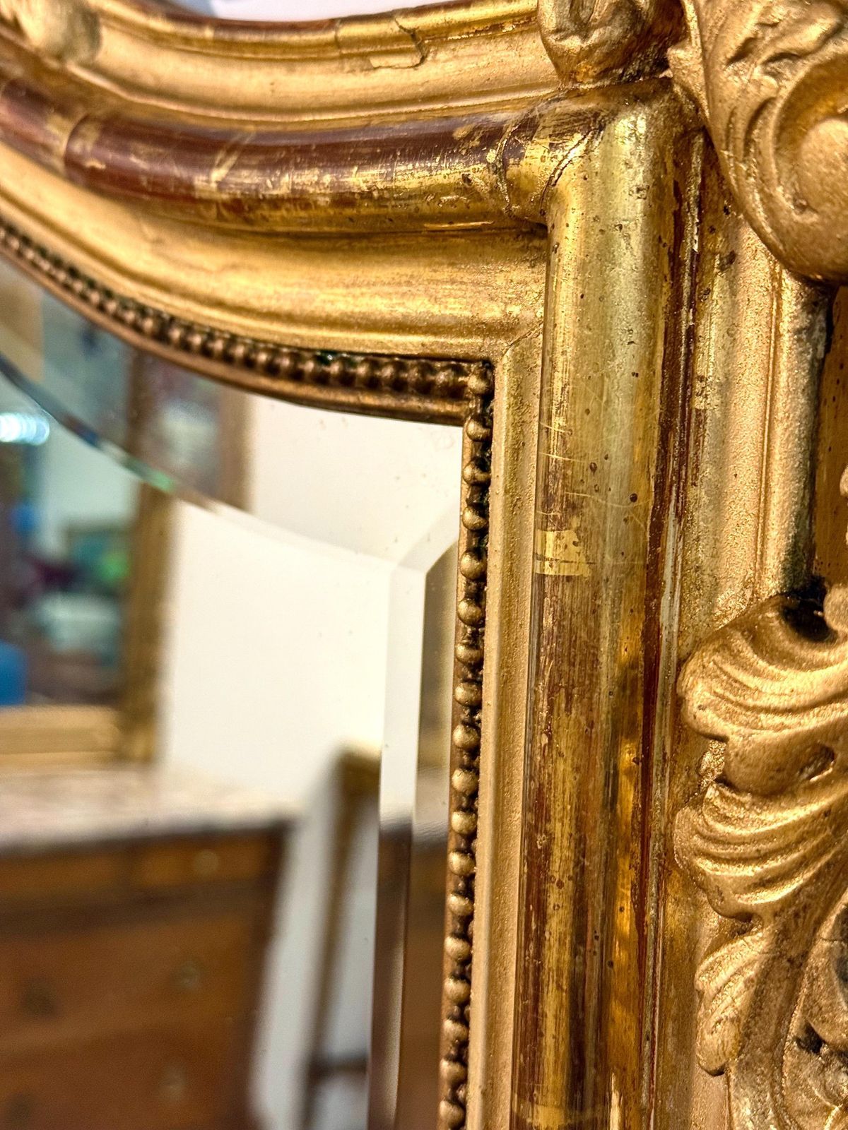 19th Century French Louis XV Giltwood Parisian Mirror photo vinterior