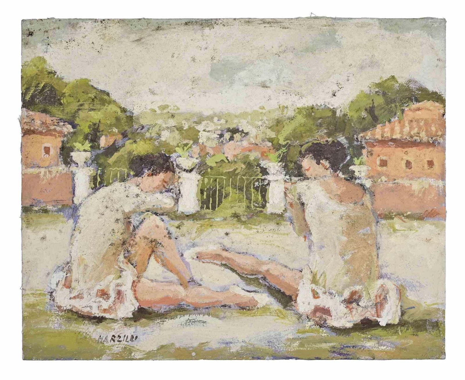 Franco Marzilliballerinas   Oil Painting By Franco Marzilli   1970s1970s