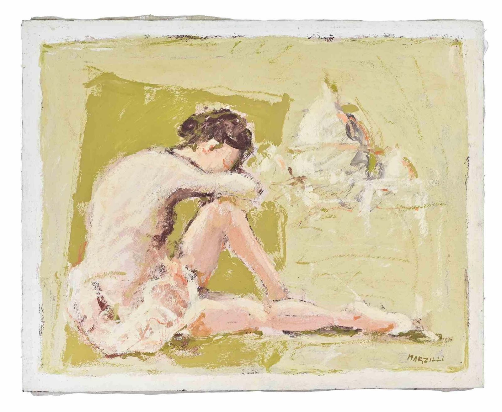 Franco Marzilliballerina   Oil Painting By Franco Marzilli   1970s1970s