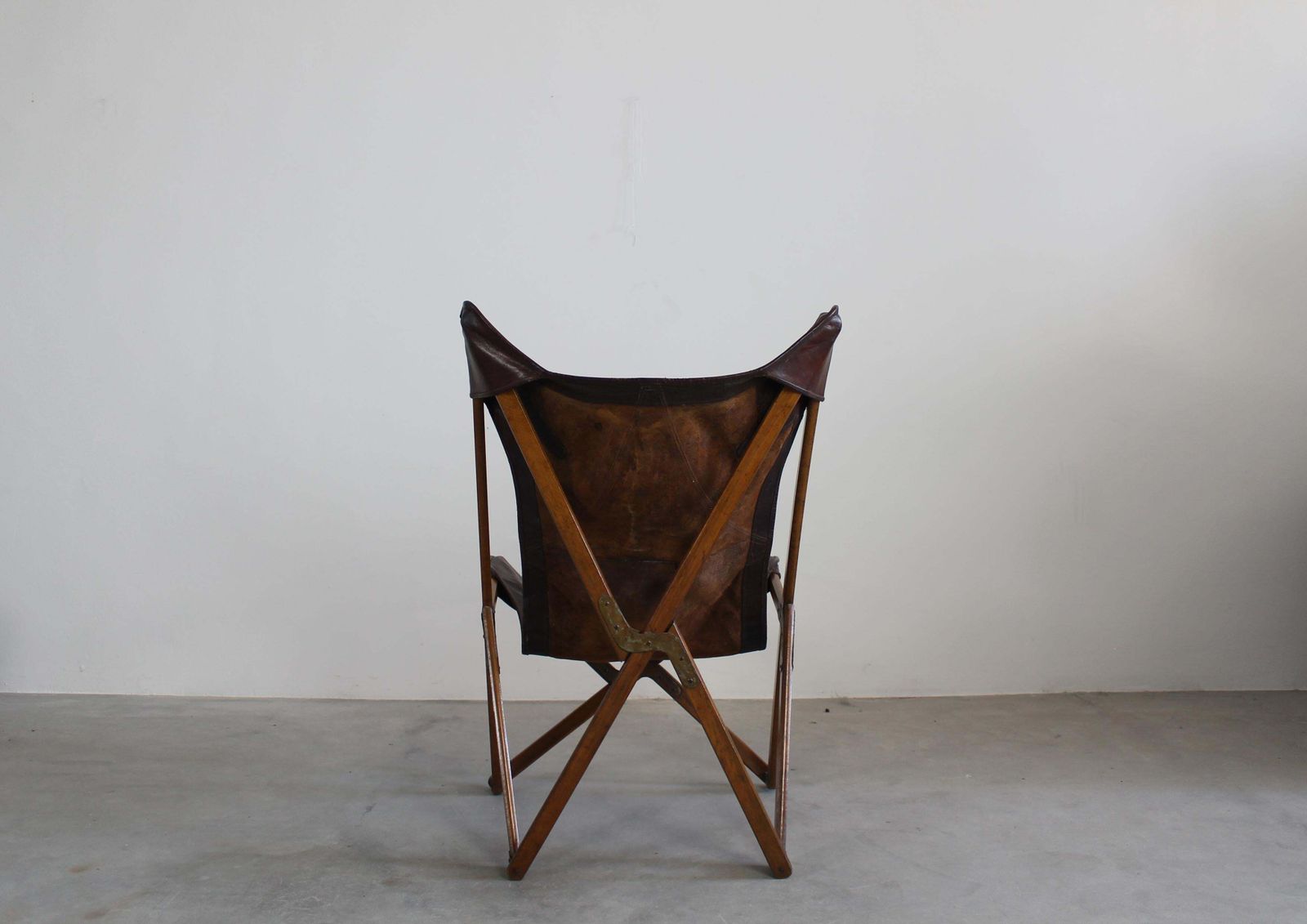 Tripolina Folding Chair In Wood And Leather By Paolo Vigano 1930s photo furniture