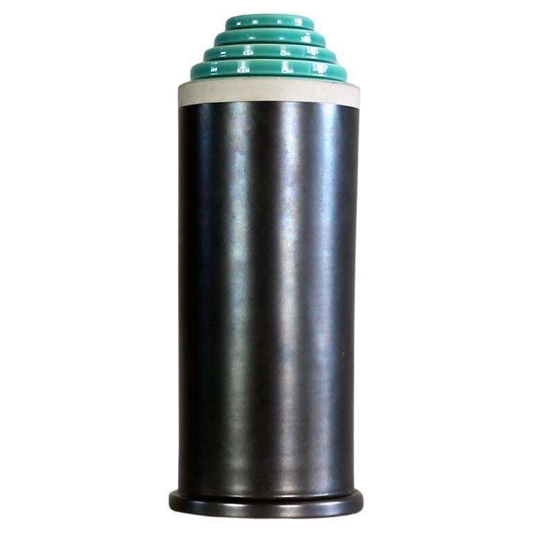 Ettore Sottsass Vase From Stepped Series In Enameled Ceramic By Bitossi 1990s photo for sale