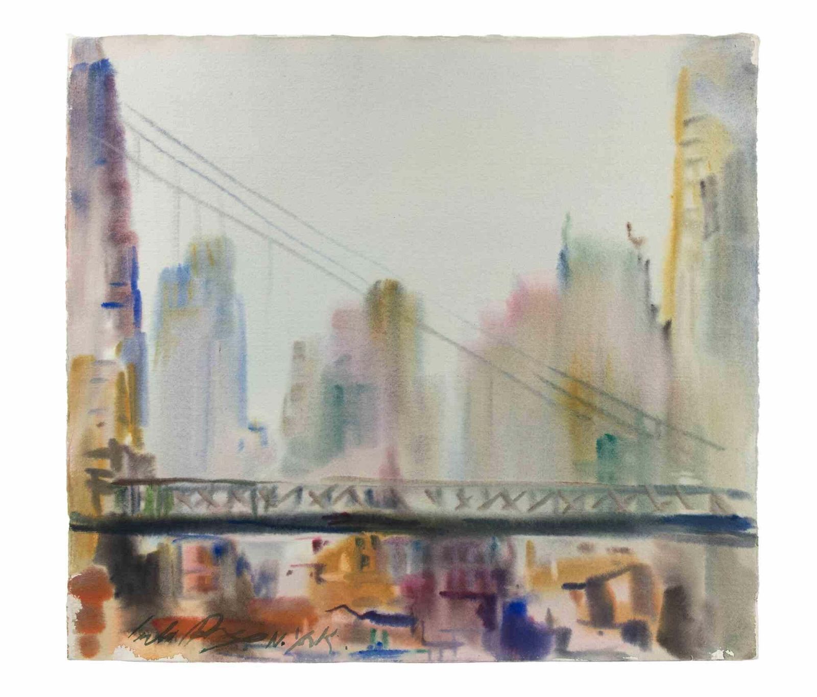 Carlo Ravagnannew York, 59th Street Bridge   Drawing By Carlo Ravagnan   19781978 photo furniture