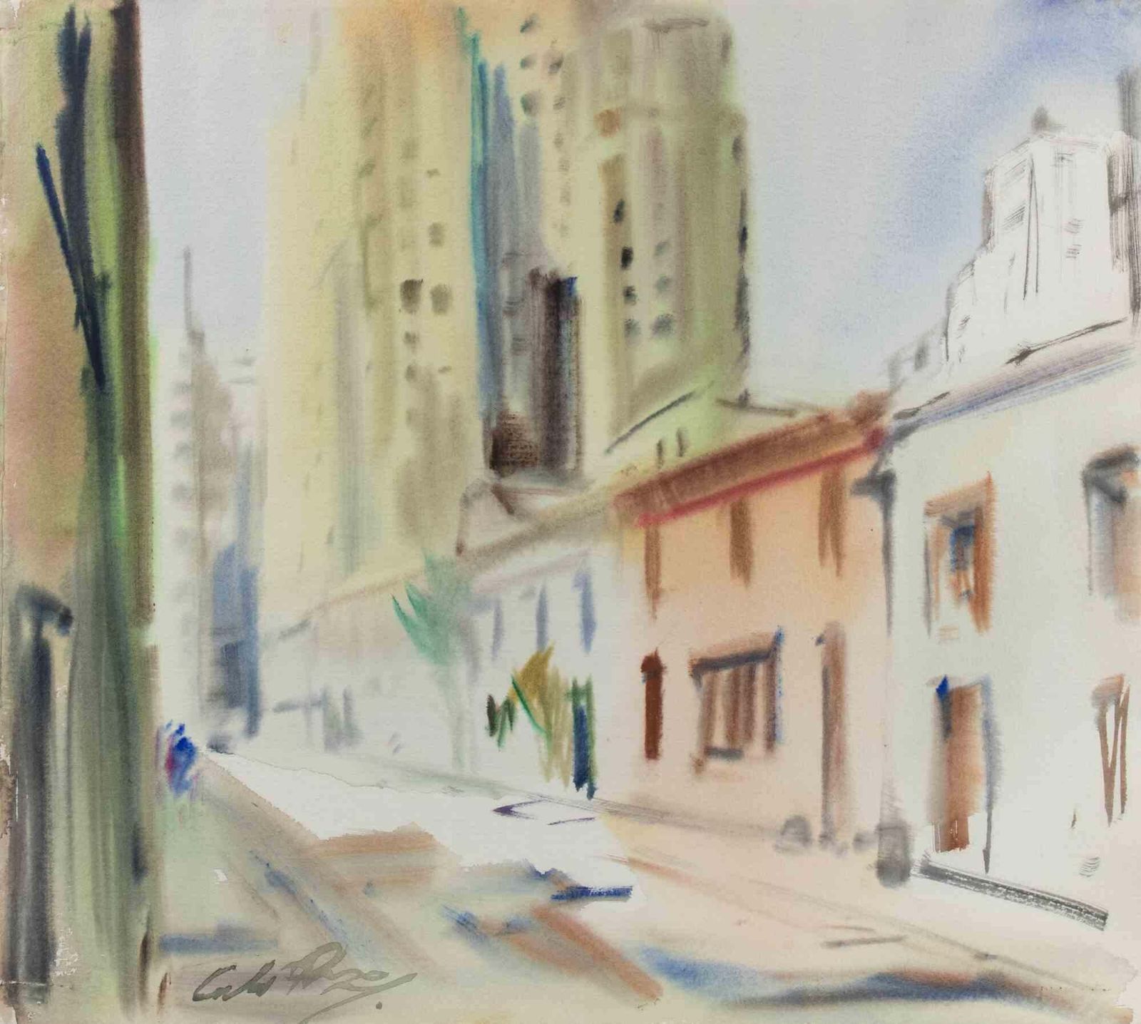 Carlo Ravagnanview Of New York   Drawing By Carlo Ravagnan   1970s1970s
